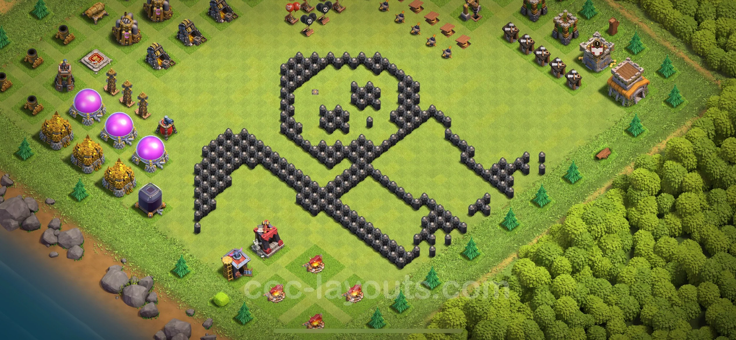 Top Troll Funny Base TH8 with Link - Funny Art Plan - Clash of Clans - (#37) — Eğlence TH8
