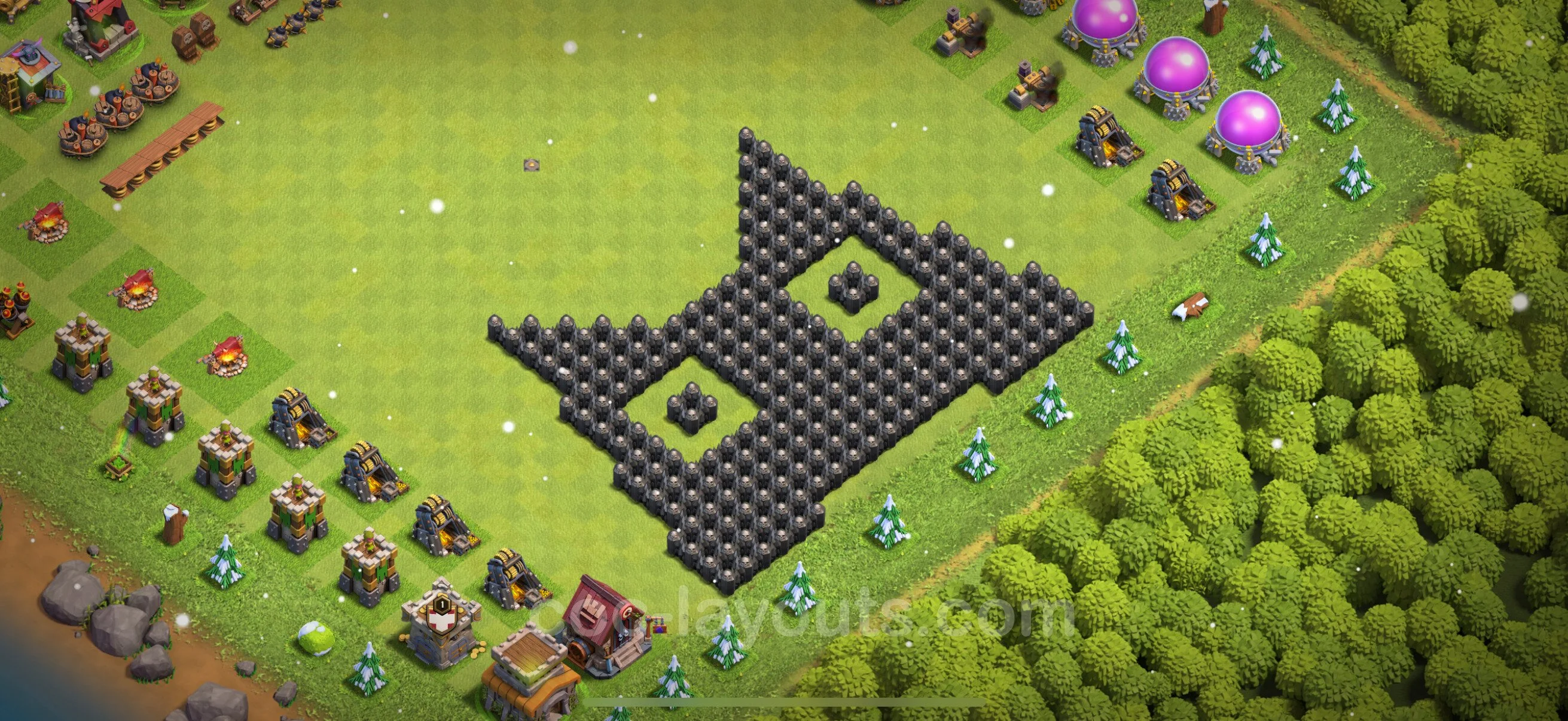 Top Troll Funny Base TH8 with Link - Funny Art Plan - Clash of Clans - (#39) — Fun TH8
