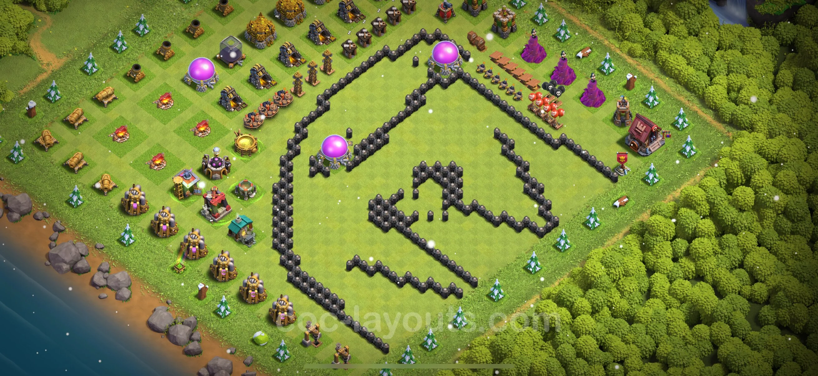 Top Troll Funny Base TH8 with Link - Funny Art Plan - Clash of Clans - (#40) — Zabawa TH8