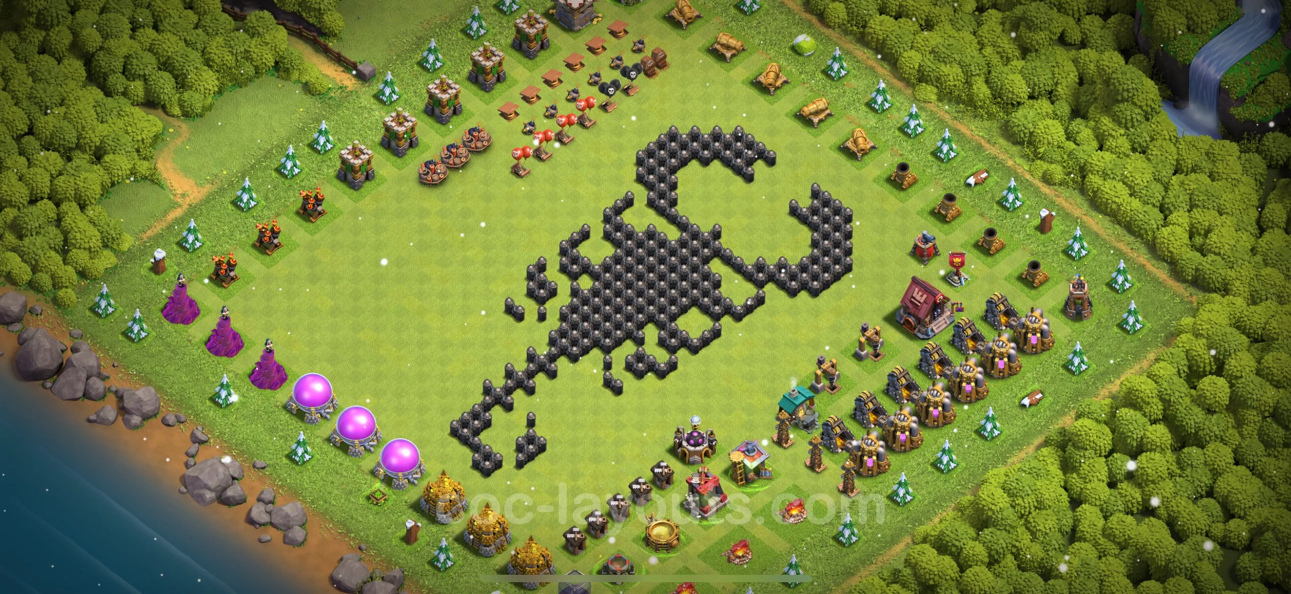 Top Troll Funny Base TH8 with Link - Funny Art Plan - Clash of Clans - (#42) — Развлечения TH8