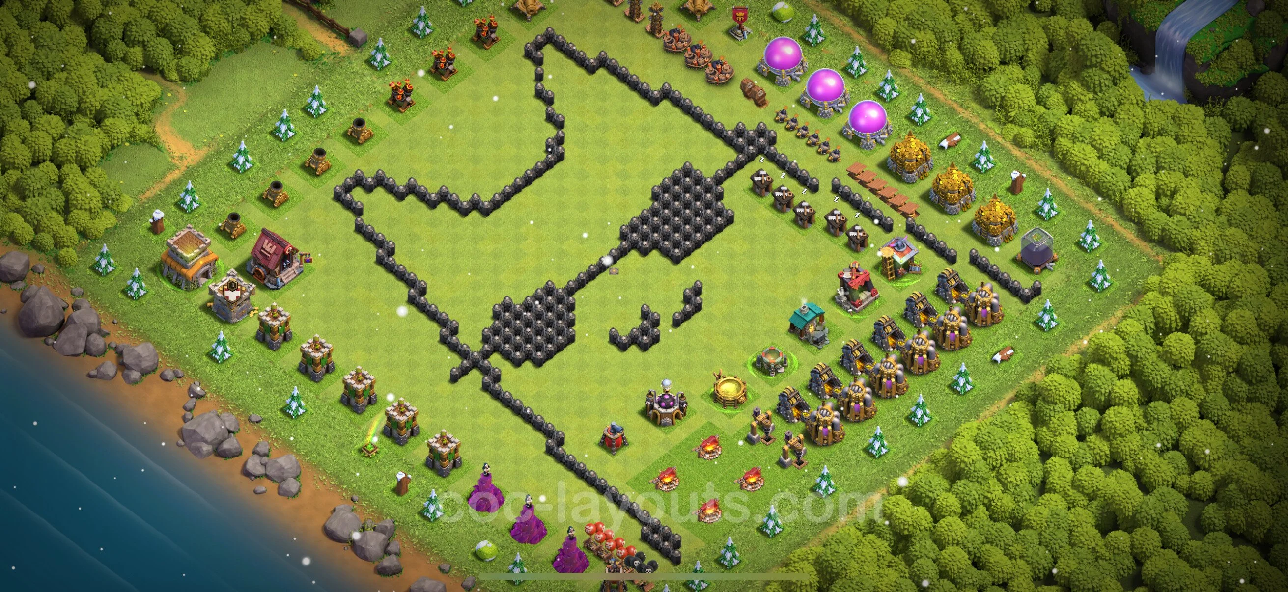 Top Troll Funny Base TH8 with Link - Funny Art Plan - Clash of Clans - (#44) — Развлечения TH8