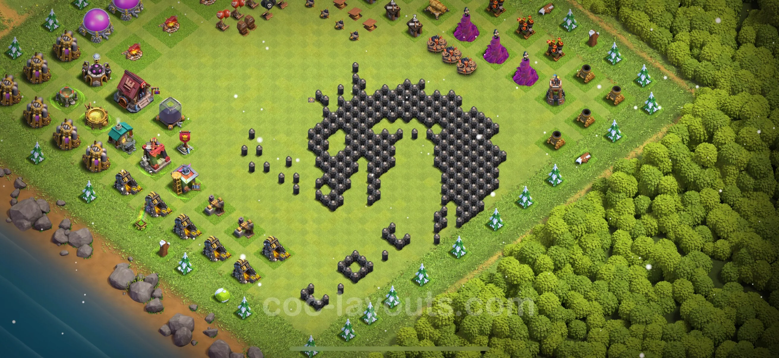 Top Troll Funny Base TH8 with Link - Funny Art Plan - Clash of Clans - (#45) — Развлечения TH8