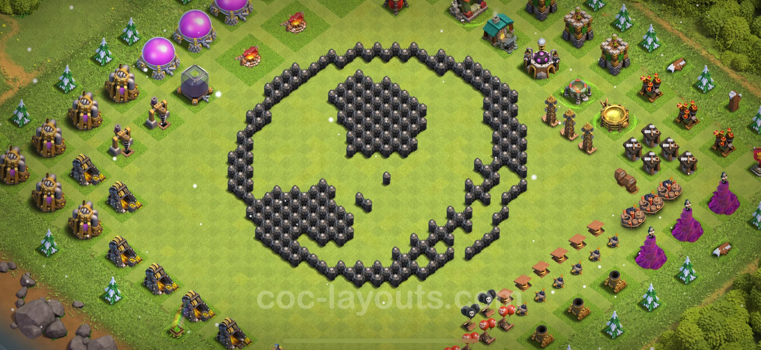 Top Troll Funny Base TH8 with Link - Funny Art Plan - Clash of Clans - (#49) — Розваги TH8