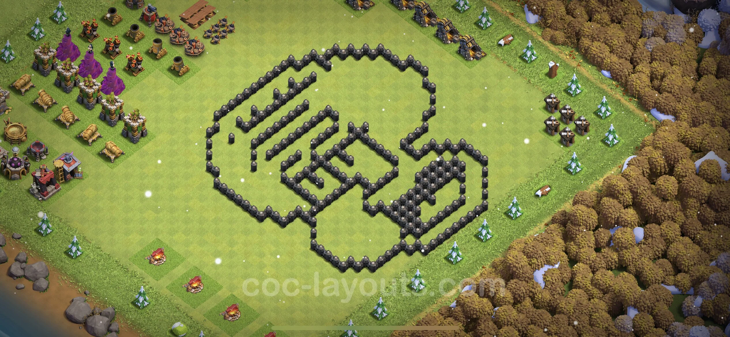 Top Troll Funny Base TH8 with Link - Funny Art Plan - Clash of Clans - (#5)