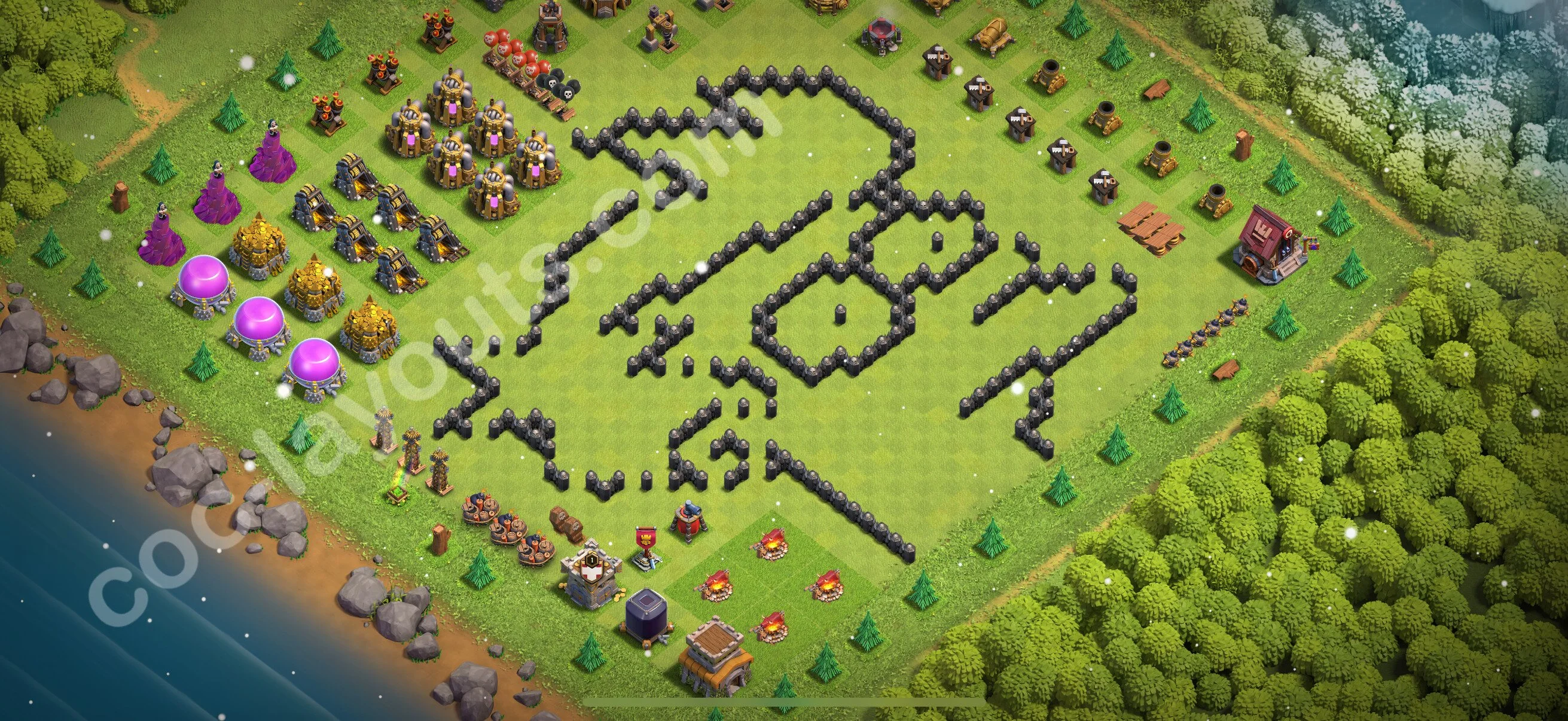 Top Troll Funny Base TH8 with Link - Funny Art Plan 2026 - Clash of Clans - (#52) — Fun TH8