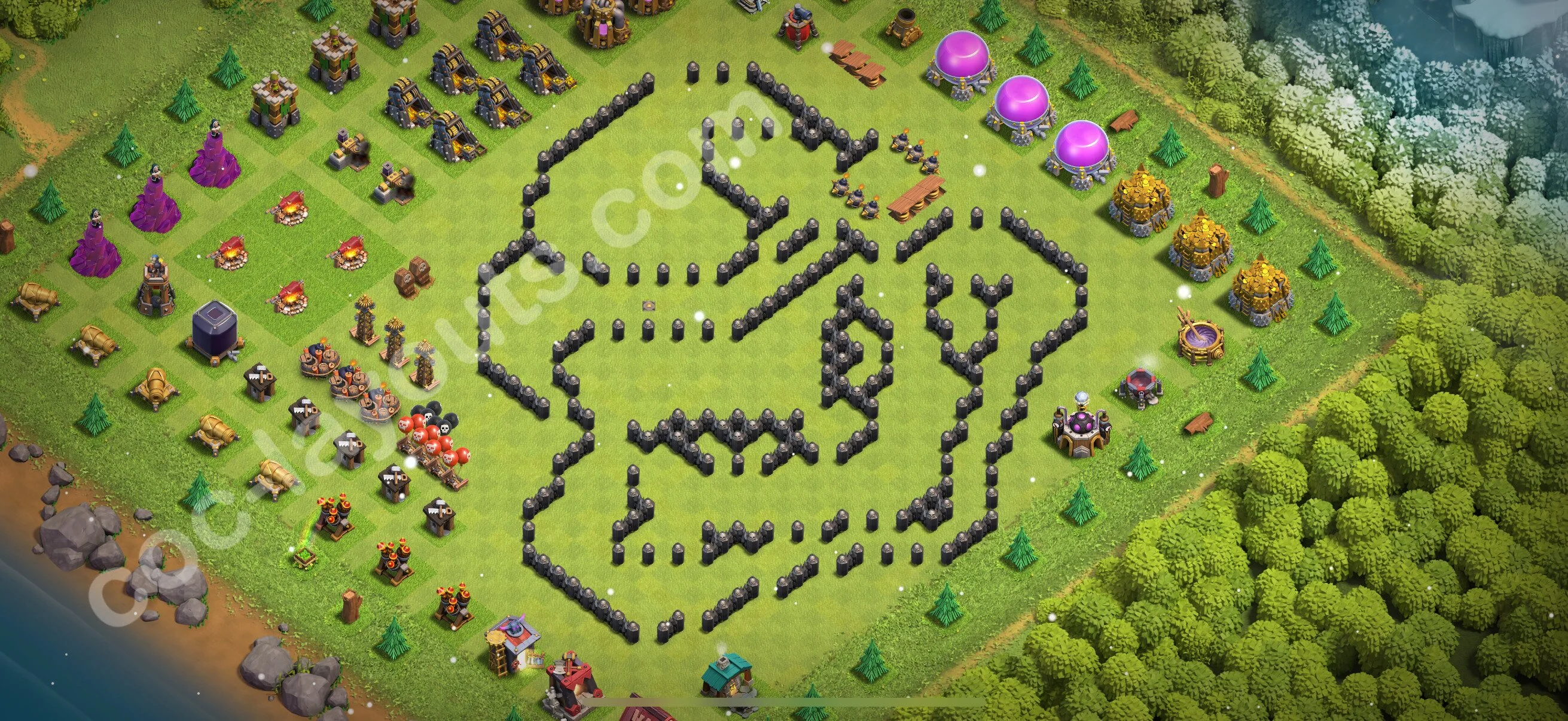 Top Troll Funny Base TH8 with Link - Funny Art Plan 2026 - Clash of Clans - (#53) — Spaß TH8