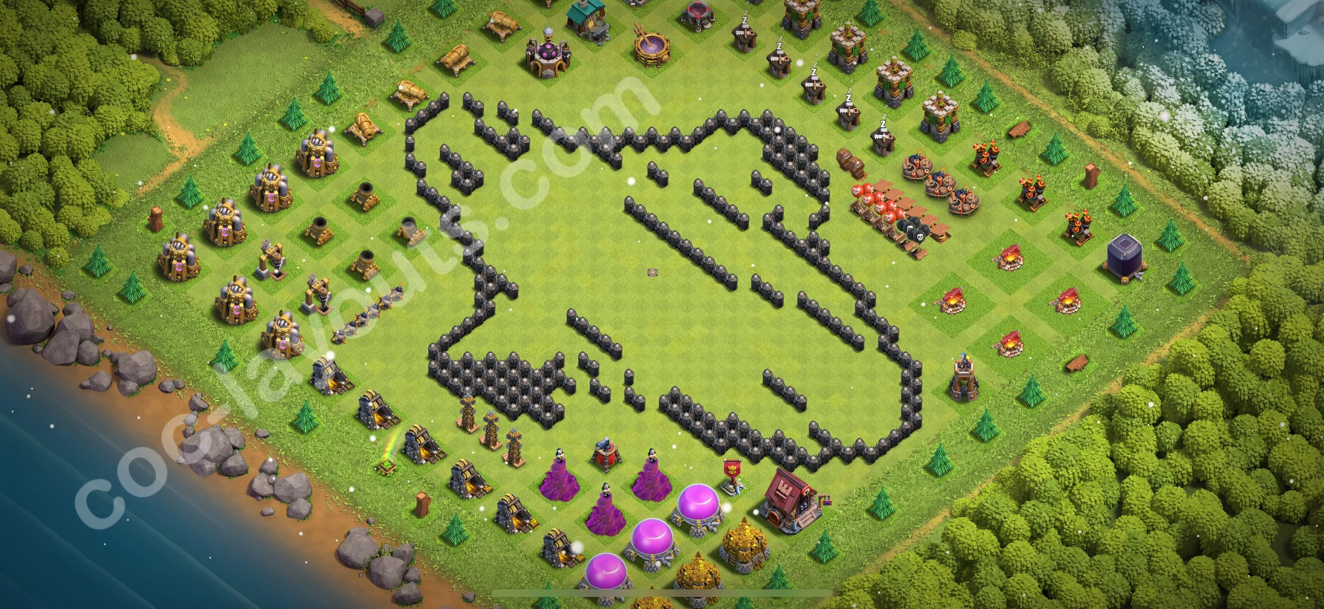 Top Troll Funny Base TH8 with Link - Funny Art Plan 2026 - Clash of Clans - (#54) — Plezier TH8
