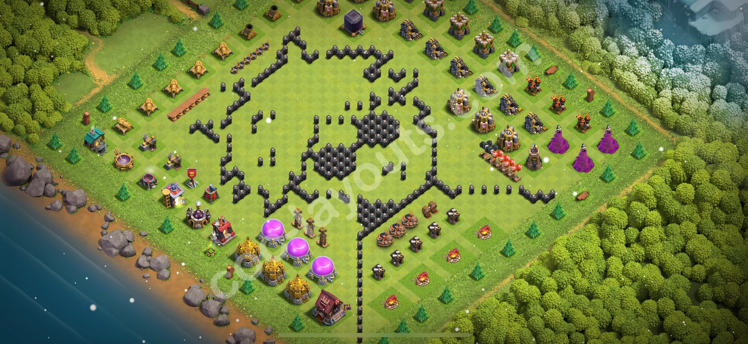 Top Troll Funny Base TH8 with Link - Funny Art Plan 2026 - Clash of Clans - (#55) — Divertente TH8