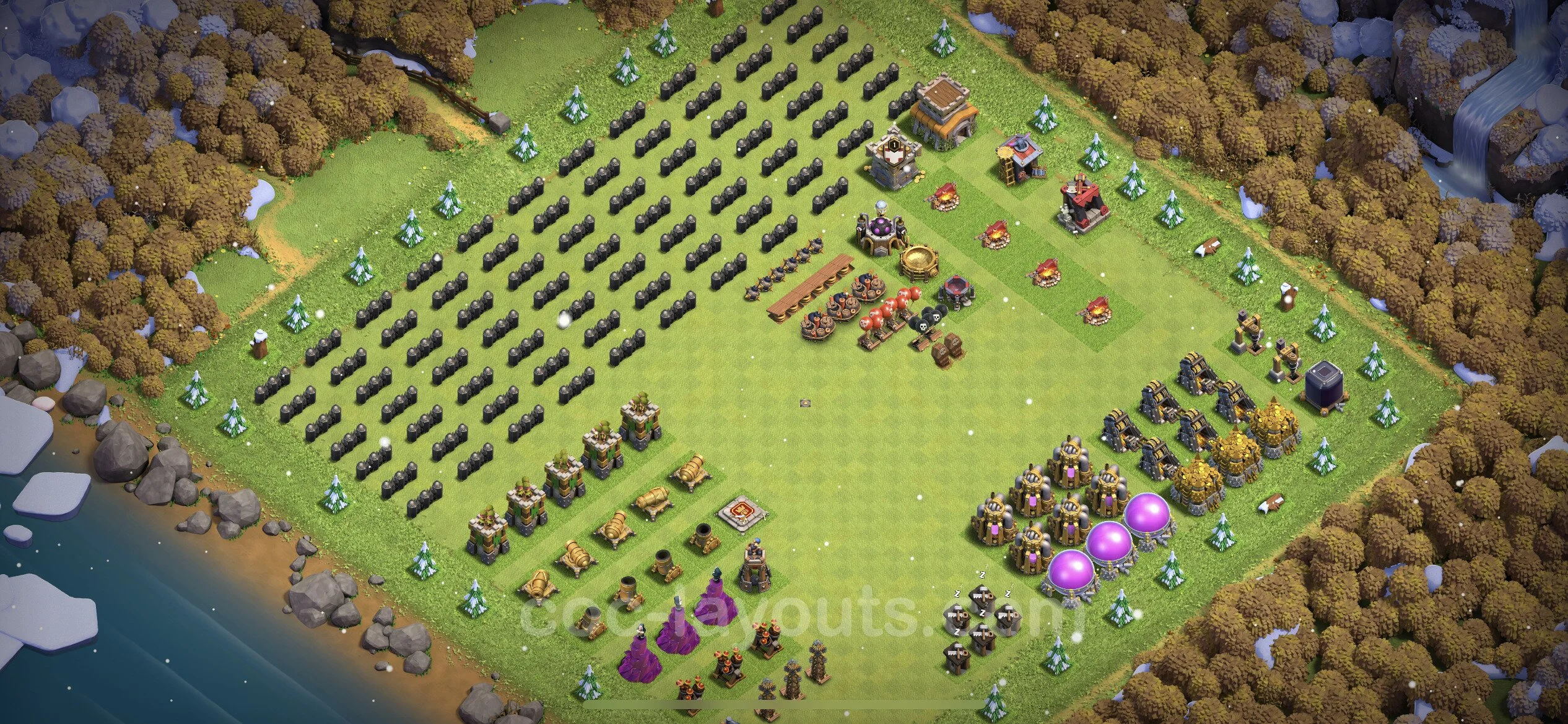 Top Troll Funny Base TH8 with Link - Funny Art Plan - Clash of Clans - (#7)