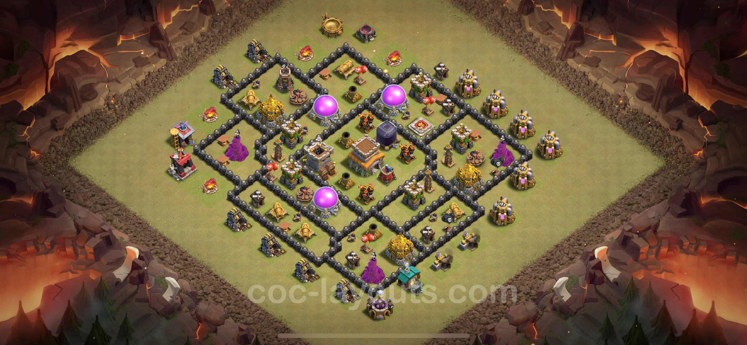 Top War Base TH8 with Link, Anti Everything - CWL Defence Plan - Clash of Clans - (#100) — Война BH8