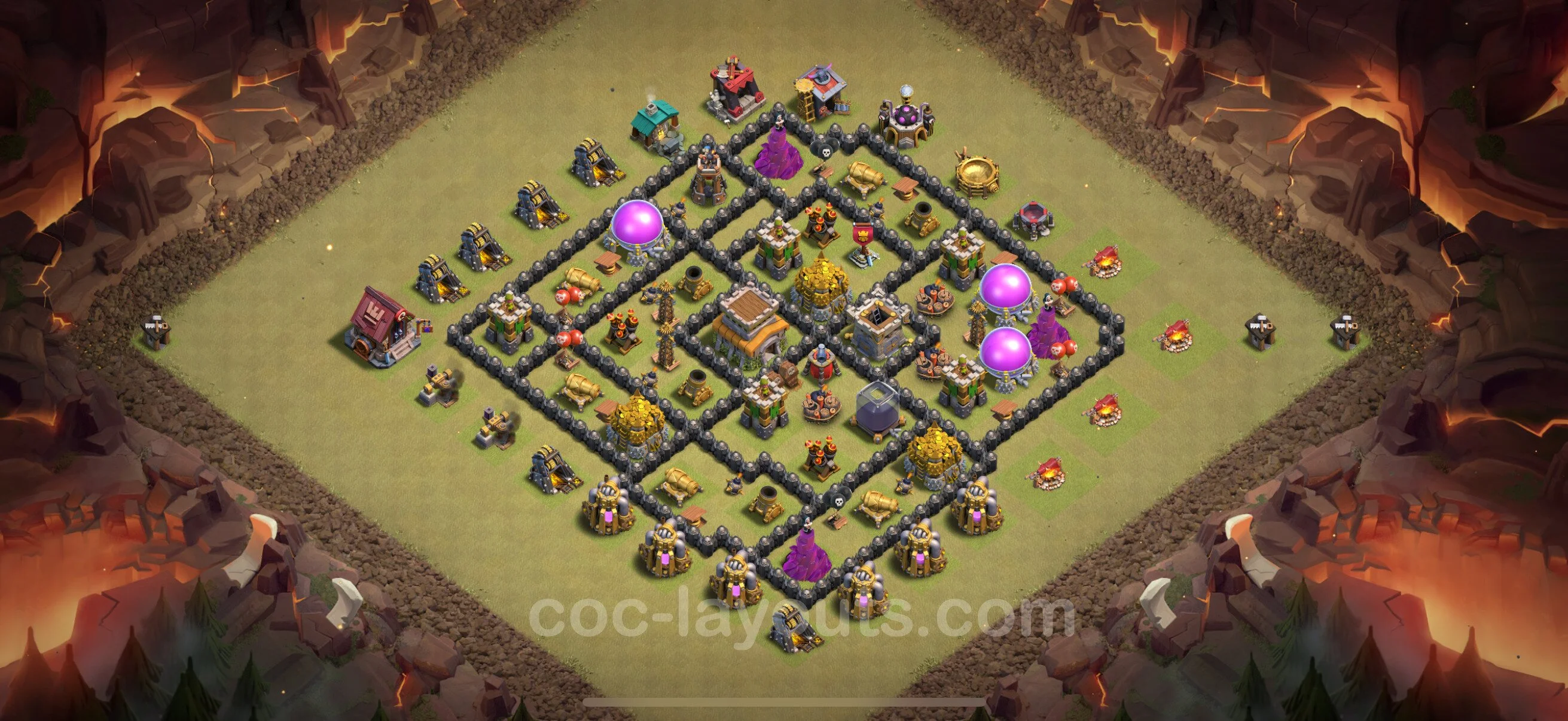 Top War Base TH8 with Link, Hybrid - Max Levels CWL Plan - Clash of Clans - (#101) — Oorlog BH8
