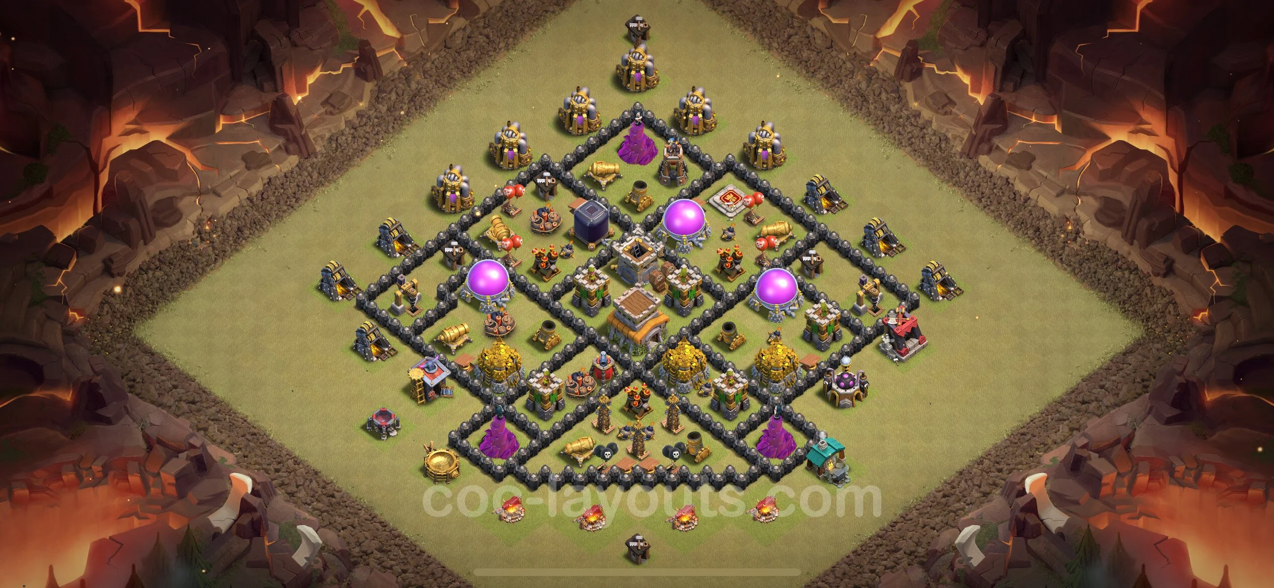 Top War Base TH8 with Link, Hybrid - Anti 2 Stars CWL Plan - Clash of Clans - (#102) — Krieg BH8