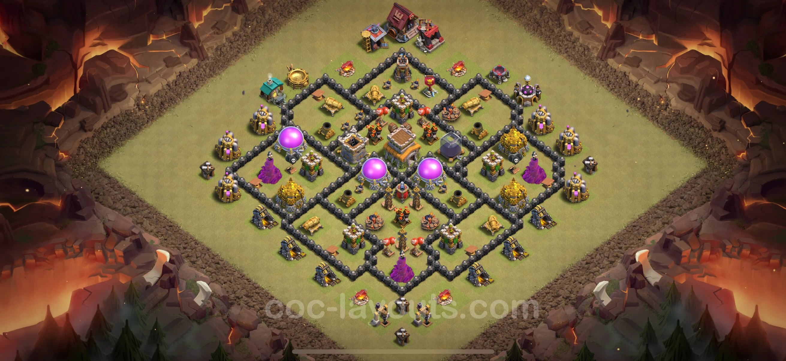 Top War Base TH8 with Link, Anti Everything - Anti 3 Stars CWL Plan - Clash of Clans - (#105) — War BH8