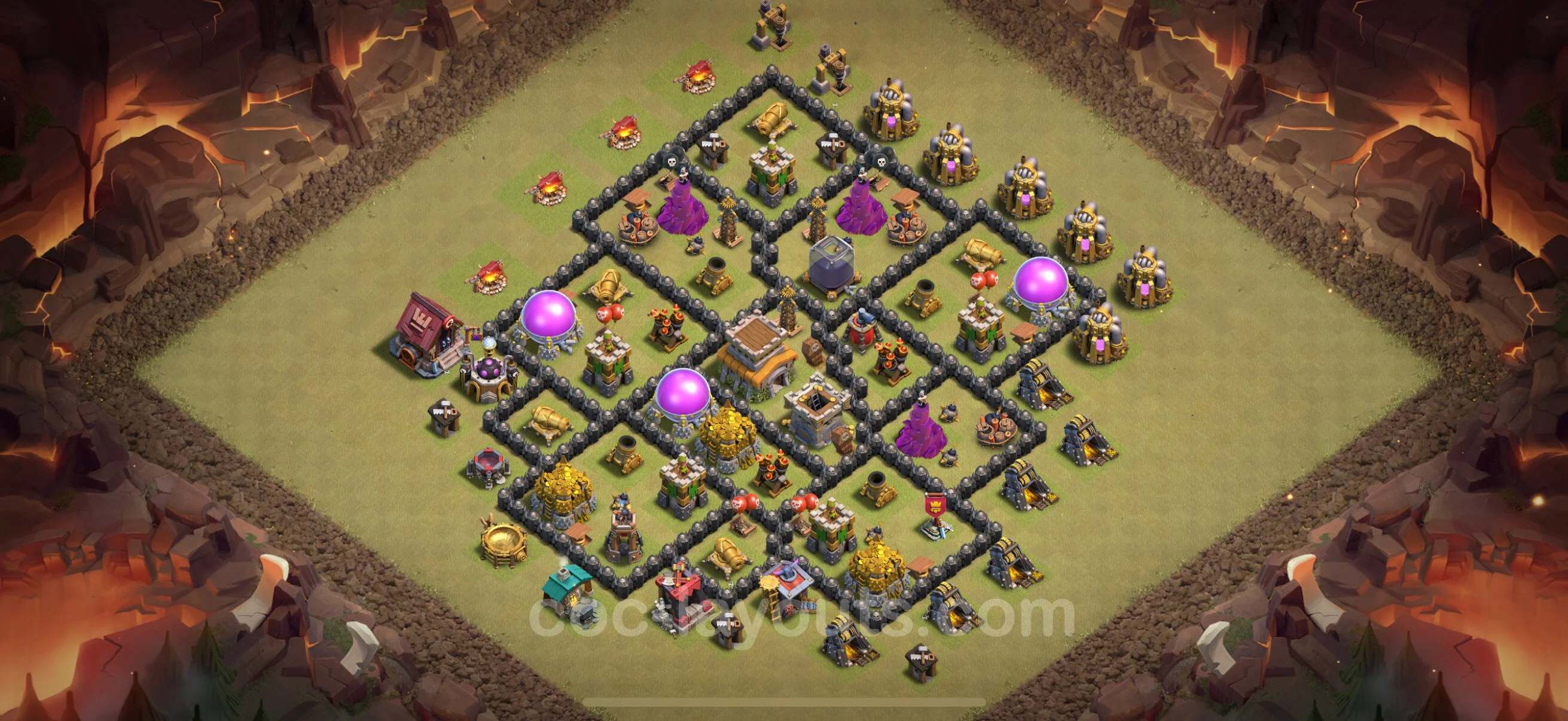 Top War Base TH8 with Link, Hybrid - Max Levels CWL Plan - Clash of Clans - (#107) — Війна BH8