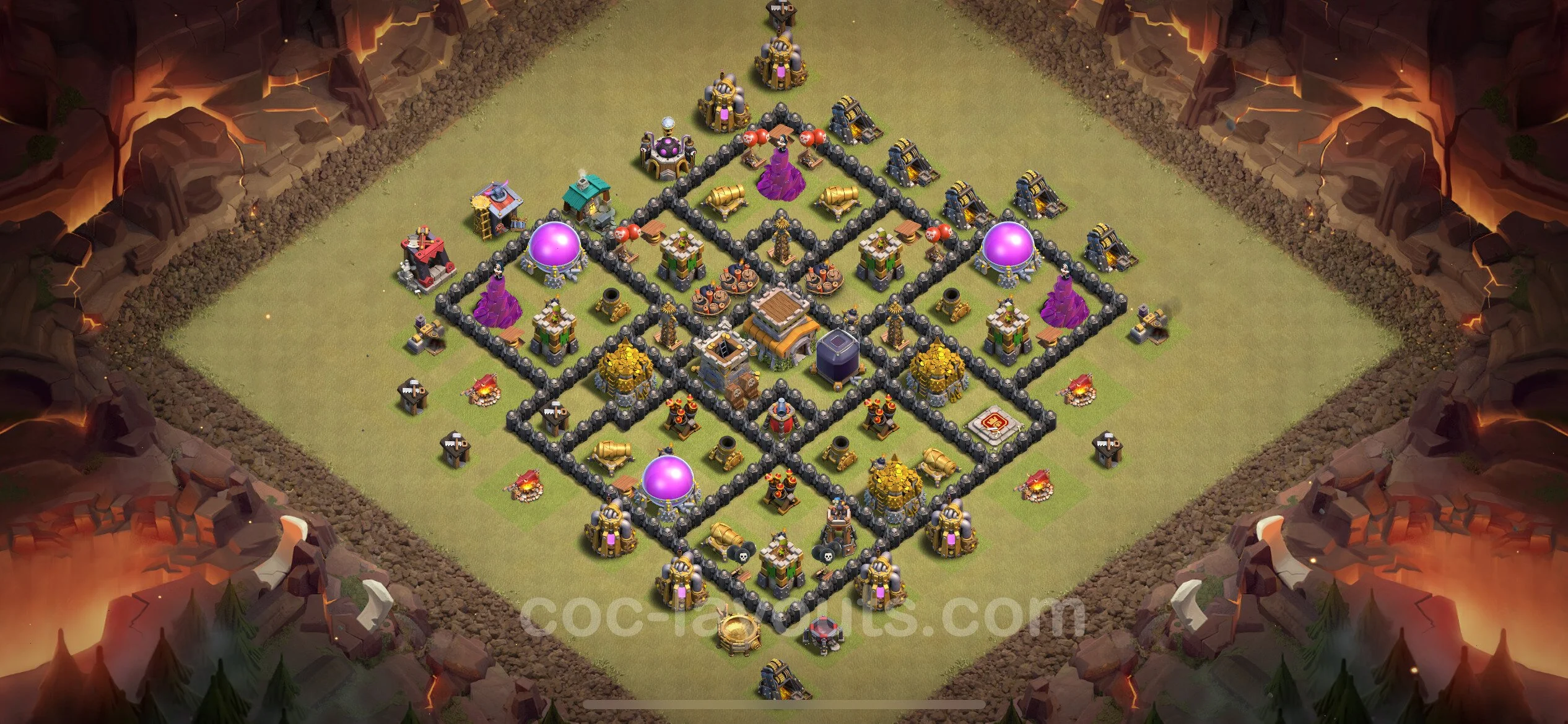 Top War Base TH8 with Link, Anti Everything - Max Levels CWL Plan - Clash of Clans - (#108) — Savaş BH8
