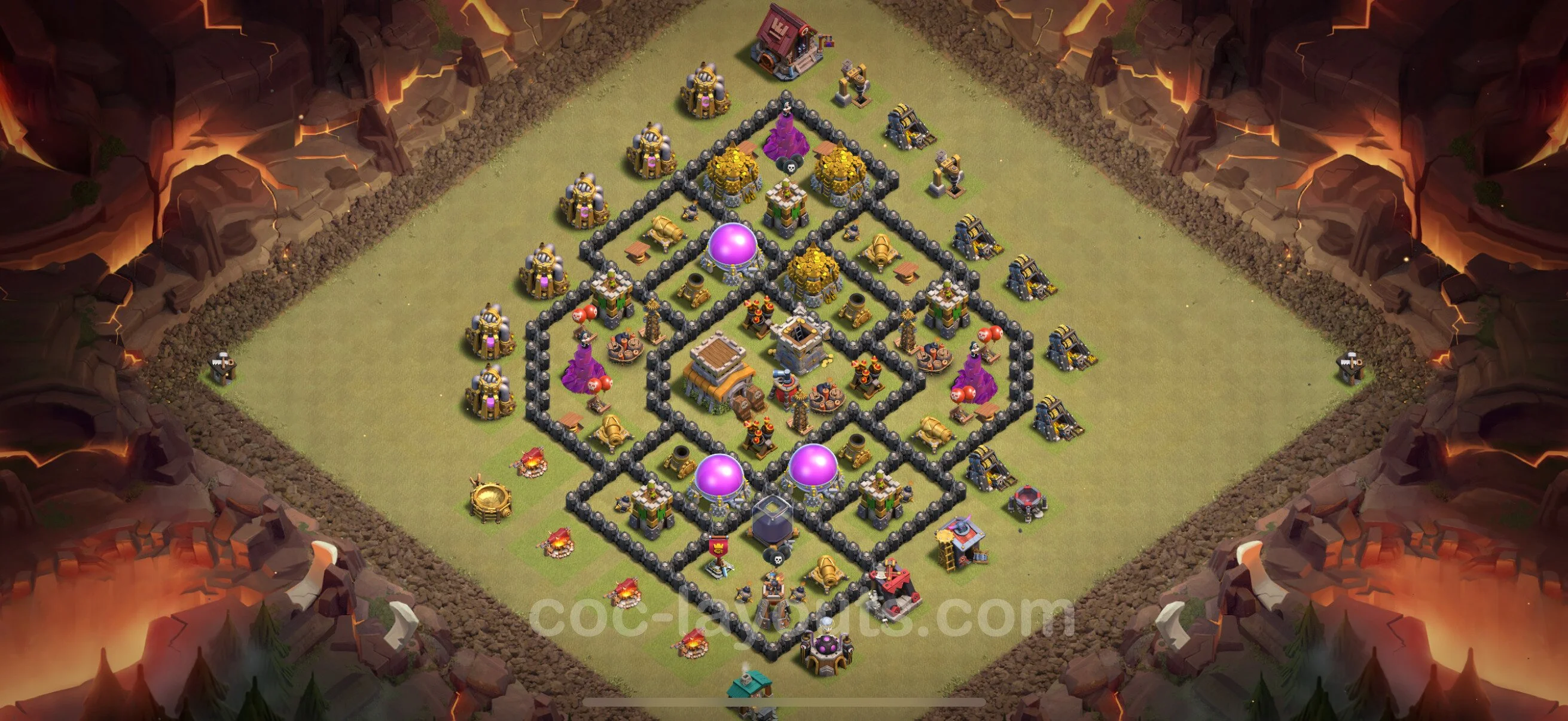 Top War Base TH8 with Link, Hybrid - Max Levels CWL Plan - Clash of Clans - (#114) — Oorlog BH8