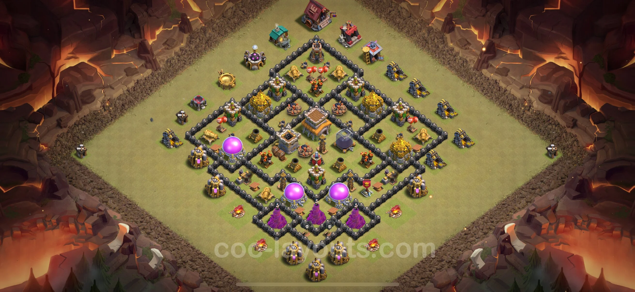Top War Base TH8 with Link, Anti Everything - Anti 2 Stars CWL Plan - Clash of Clans - (#119) — War BH8