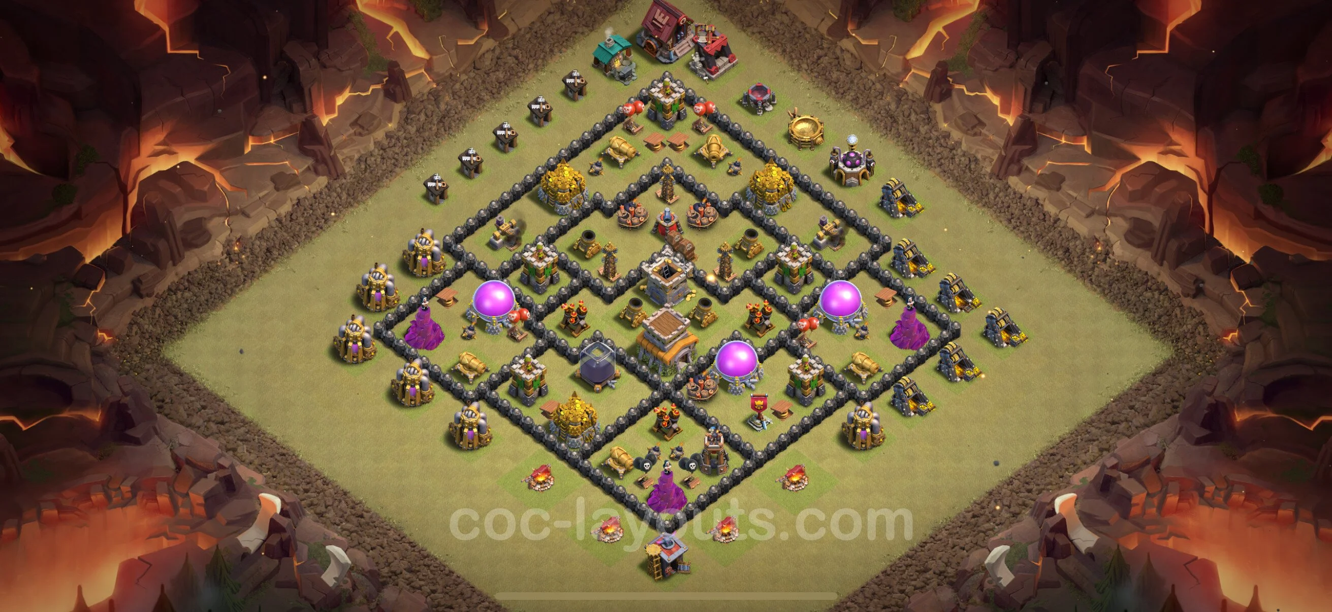 Top War Base TH8 with Link, Anti Everything - Anti 3 Stars CWL Plan - Clash of Clans - (#121) — Perang BH8
