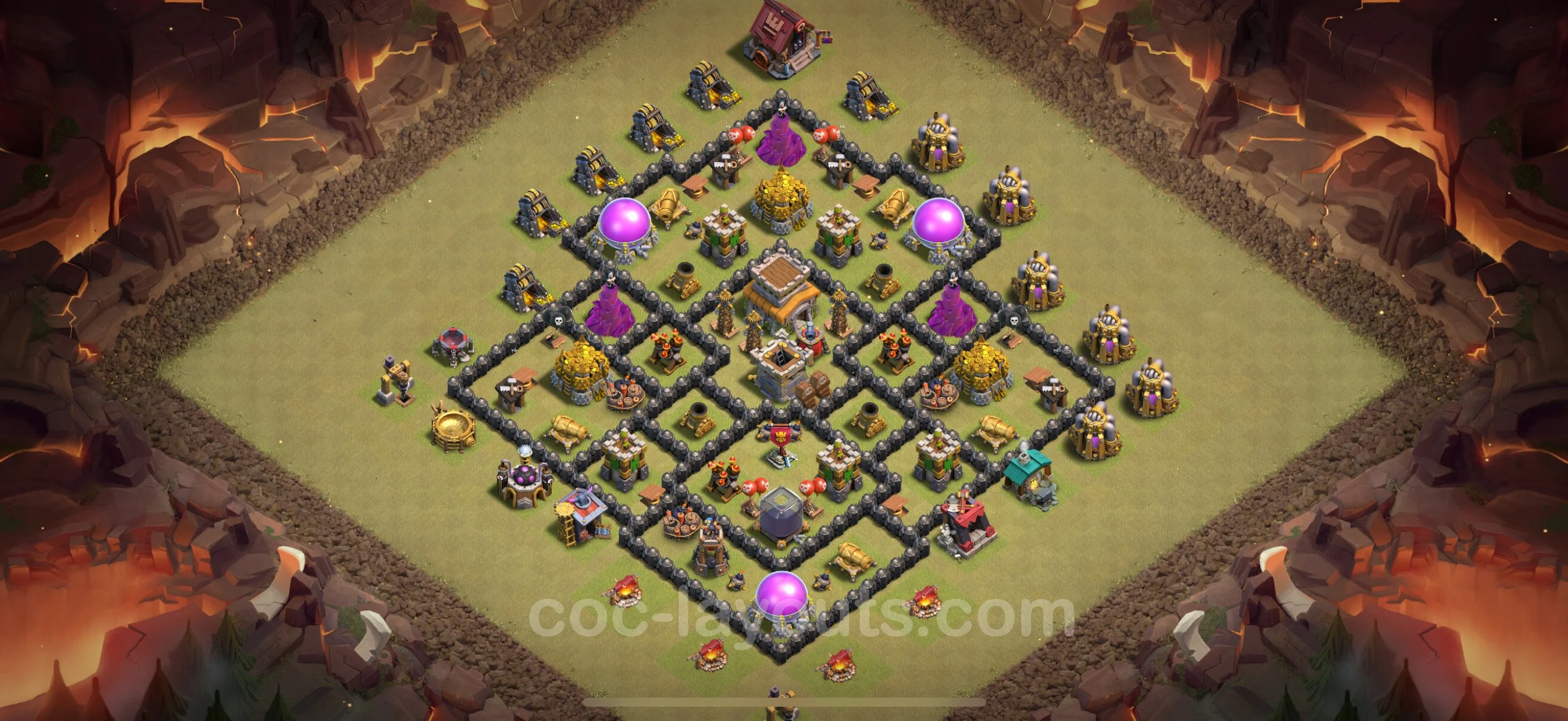 Top War Base TH8 with Link, Hybrid - Anti 2 Stars CWL Plan - Clash of Clans - (#123) — Guerra BH8