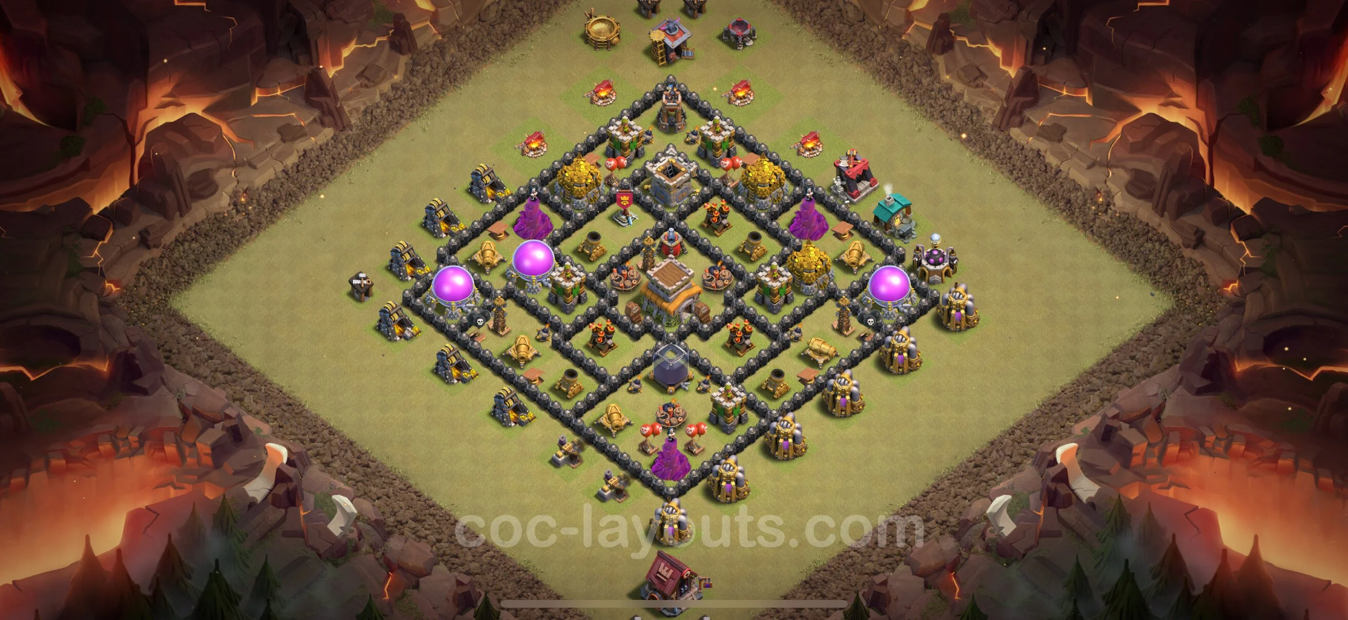 Top War Base TH8 with Link, Anti Everything - Anti 2 Stars CWL Plan - Clash of Clans - (#124) — War BH8