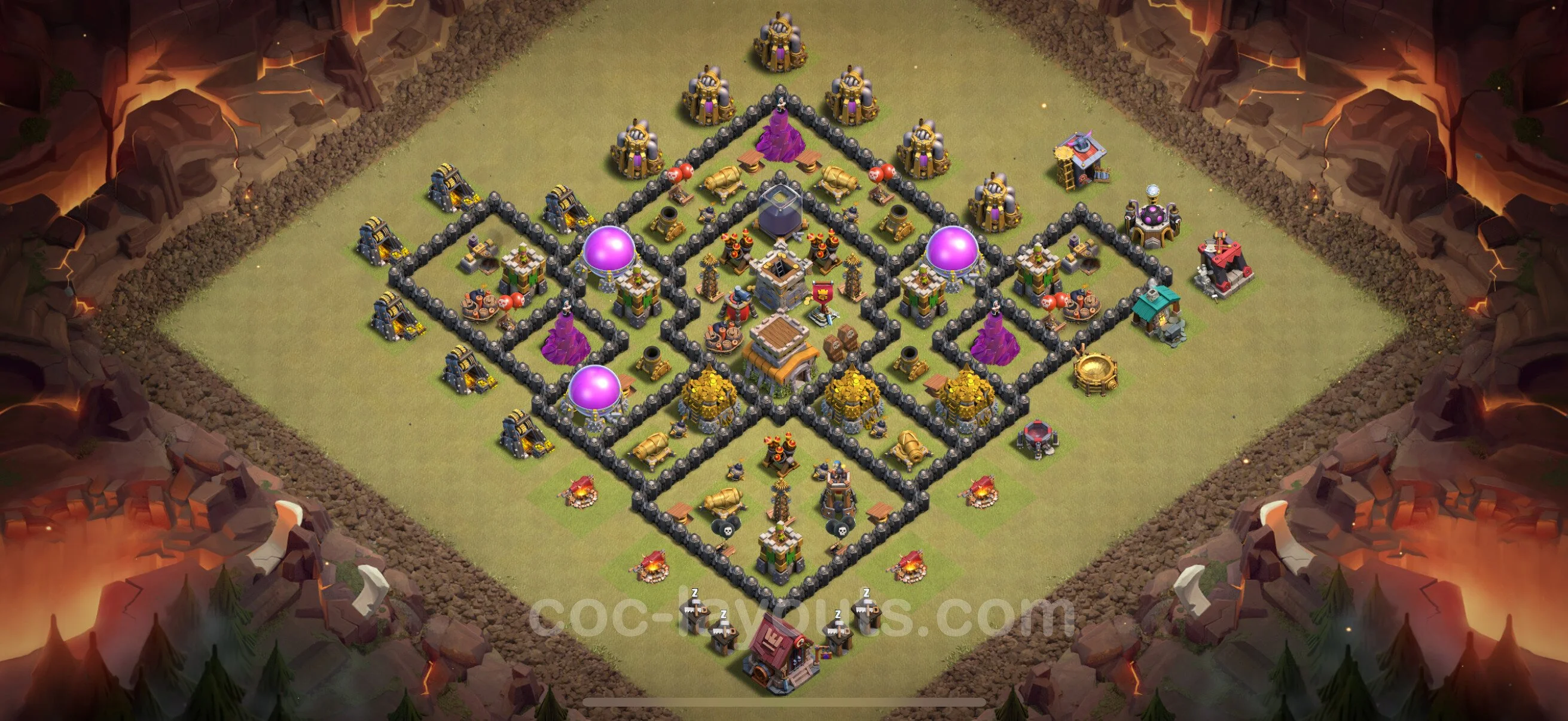 Top War Base TH8 with Link, Anti Air / Dragon, Hybrid - CWL Defence Plan - Clash of Clans - (#125) — Guerra BH8