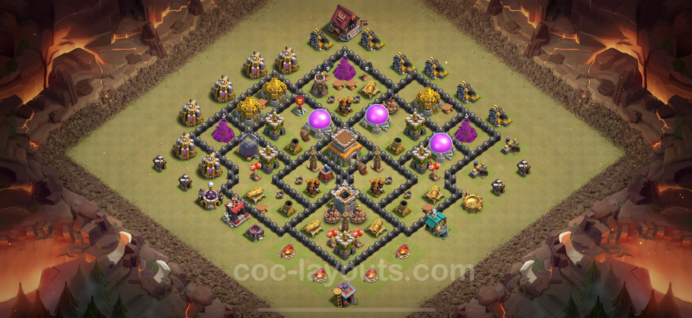 Top War Base TH8 with Link, Anti Everything - Anti 3 Stars CWL Plan - Clash of Clans - (#126) — Guerre BH8