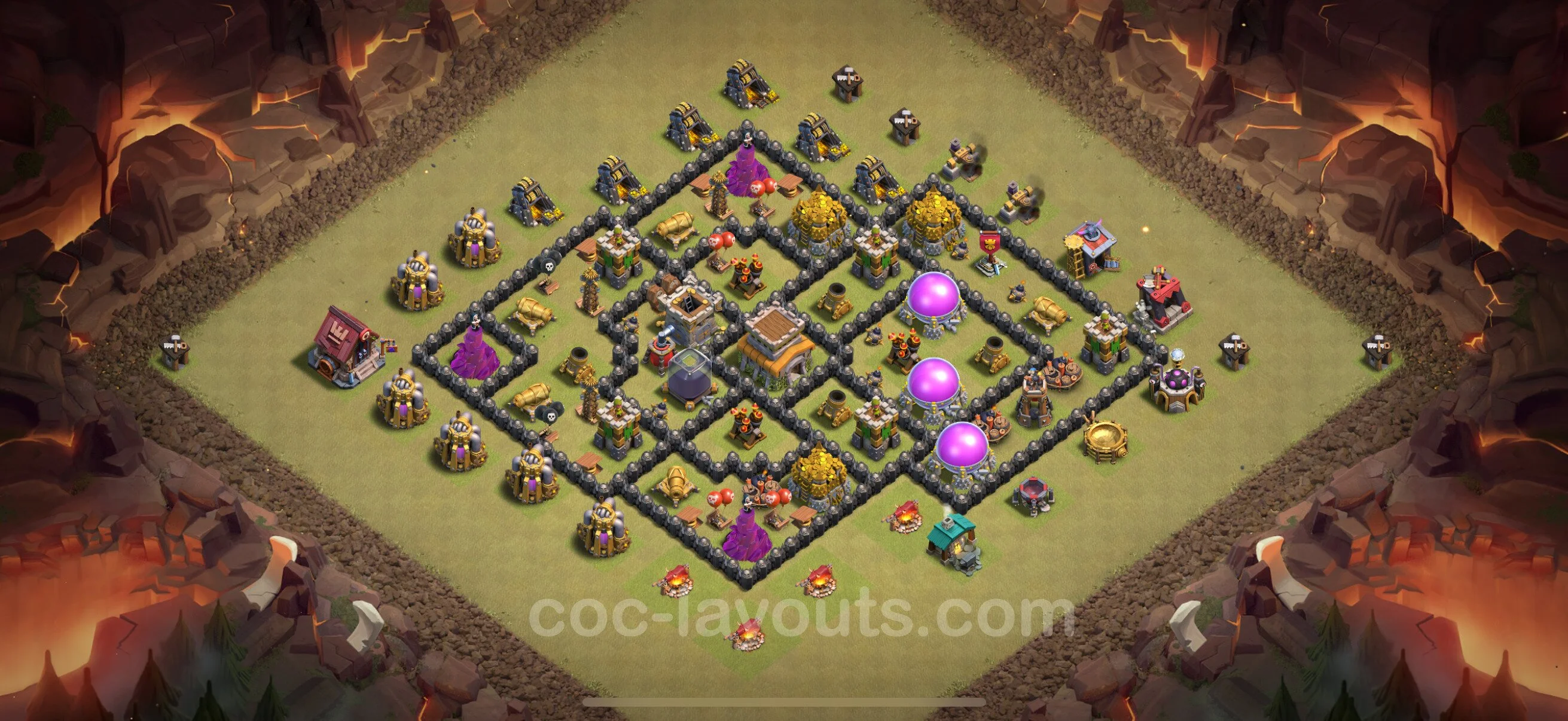 Top War Base TH8 with Link, Anti Air / Dragon, Hybrid - CWL Defence Plan - Clash of Clans - (#127) — Krieg BH8