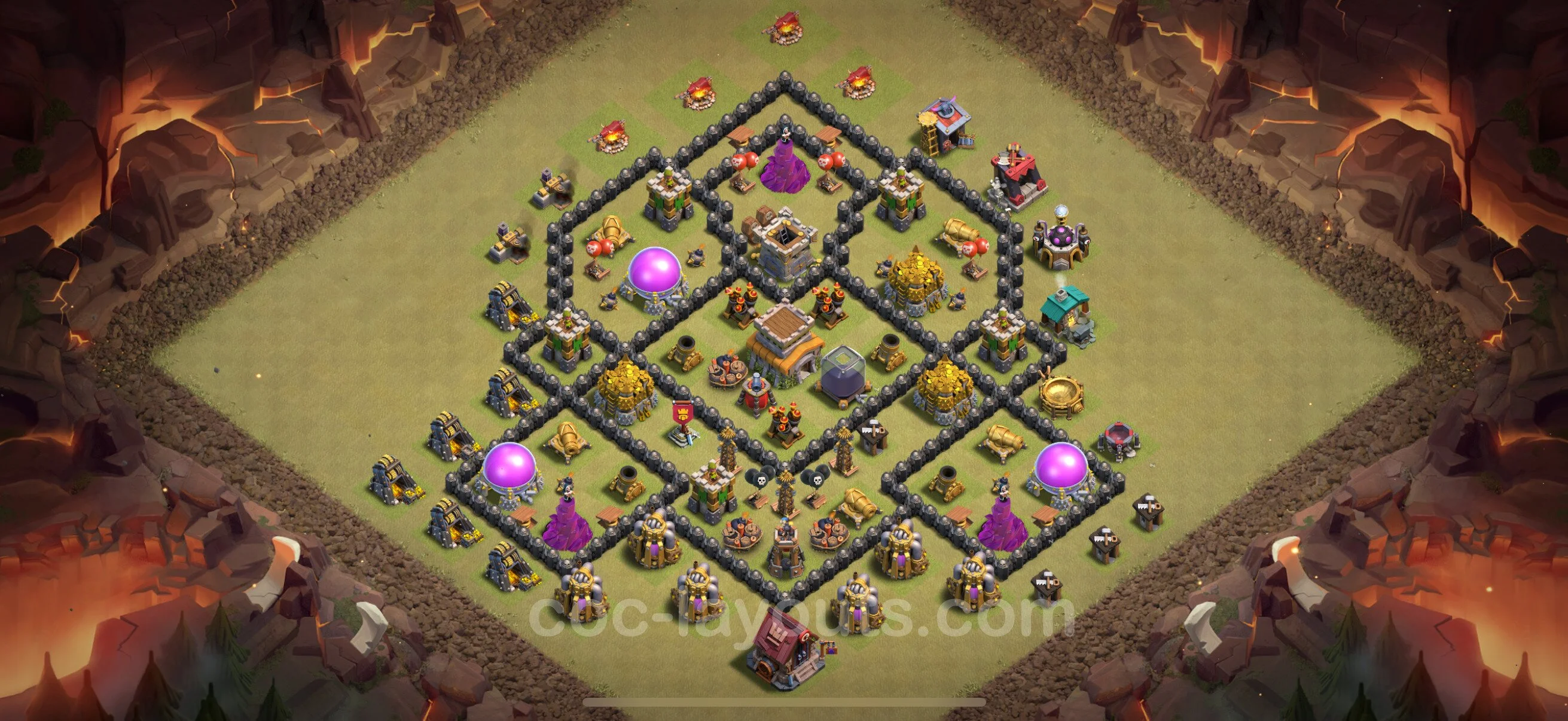 Top War Base TH8 with Link, Hybrid - Anti 3 Stars CWL Plan - Clash of Clans - (#129) — Wojna BH8
