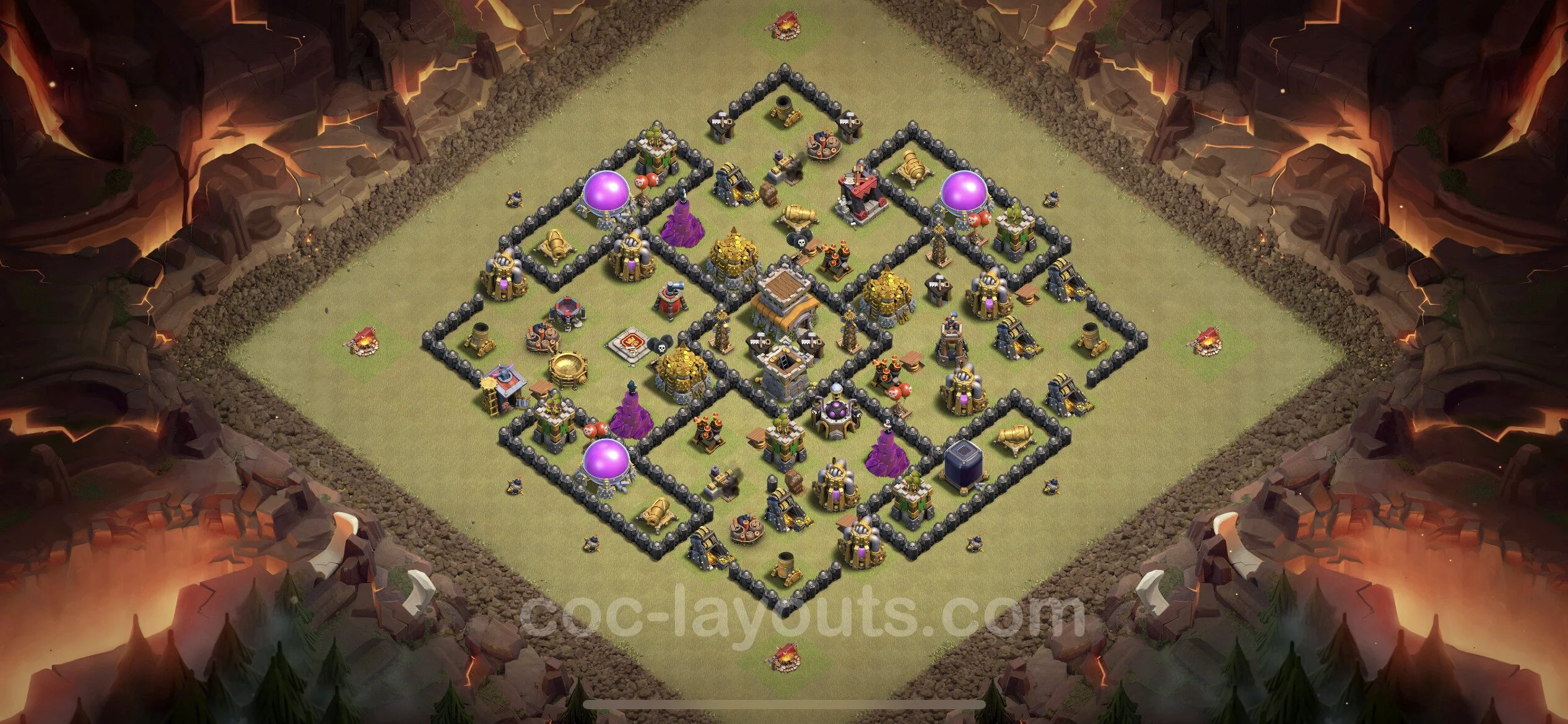 Top War Base TH8 with Link, Hybrid - Anti 3 Stars CWL Plan - Clash of Clans - (#13) — Wojna BH8