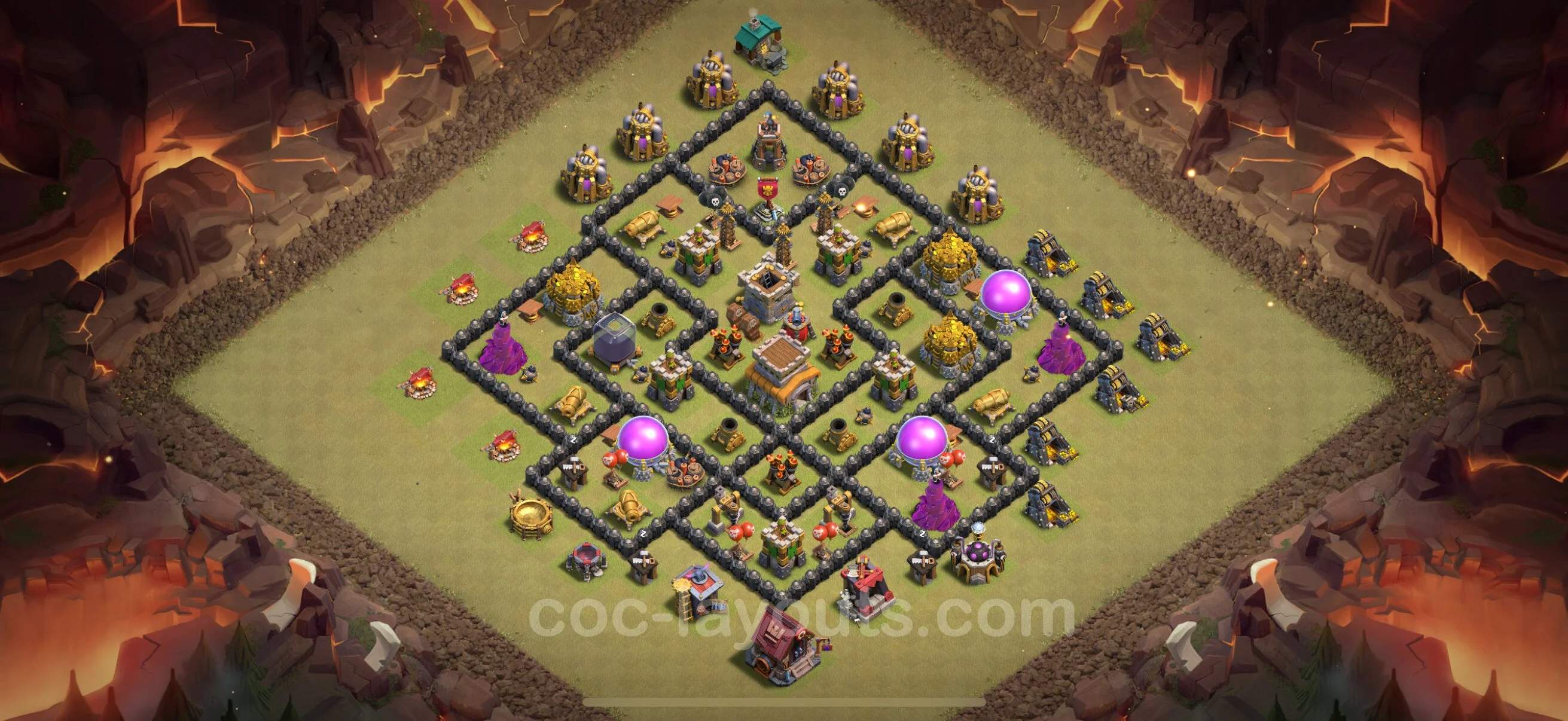 Top War Base TH8 with Link, Anti Everything - Anti 2 Stars CWL Plan - Clash of Clans - (#130) — War BH8
