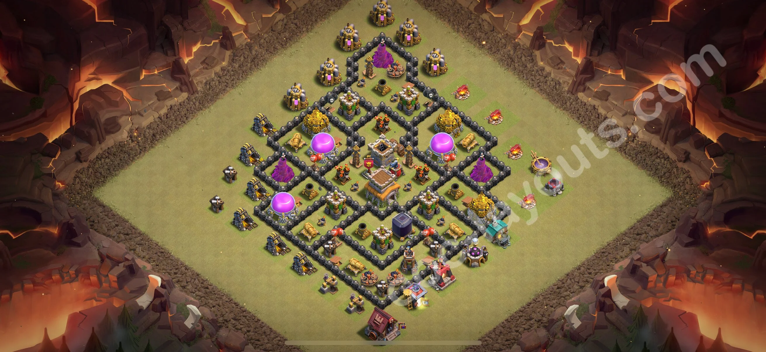 Top War Base TH8 with Link, Hybrid - Anti 2 Stars CWL Plan 2026 - Clash of Clans - (#133) — Guerre BH8