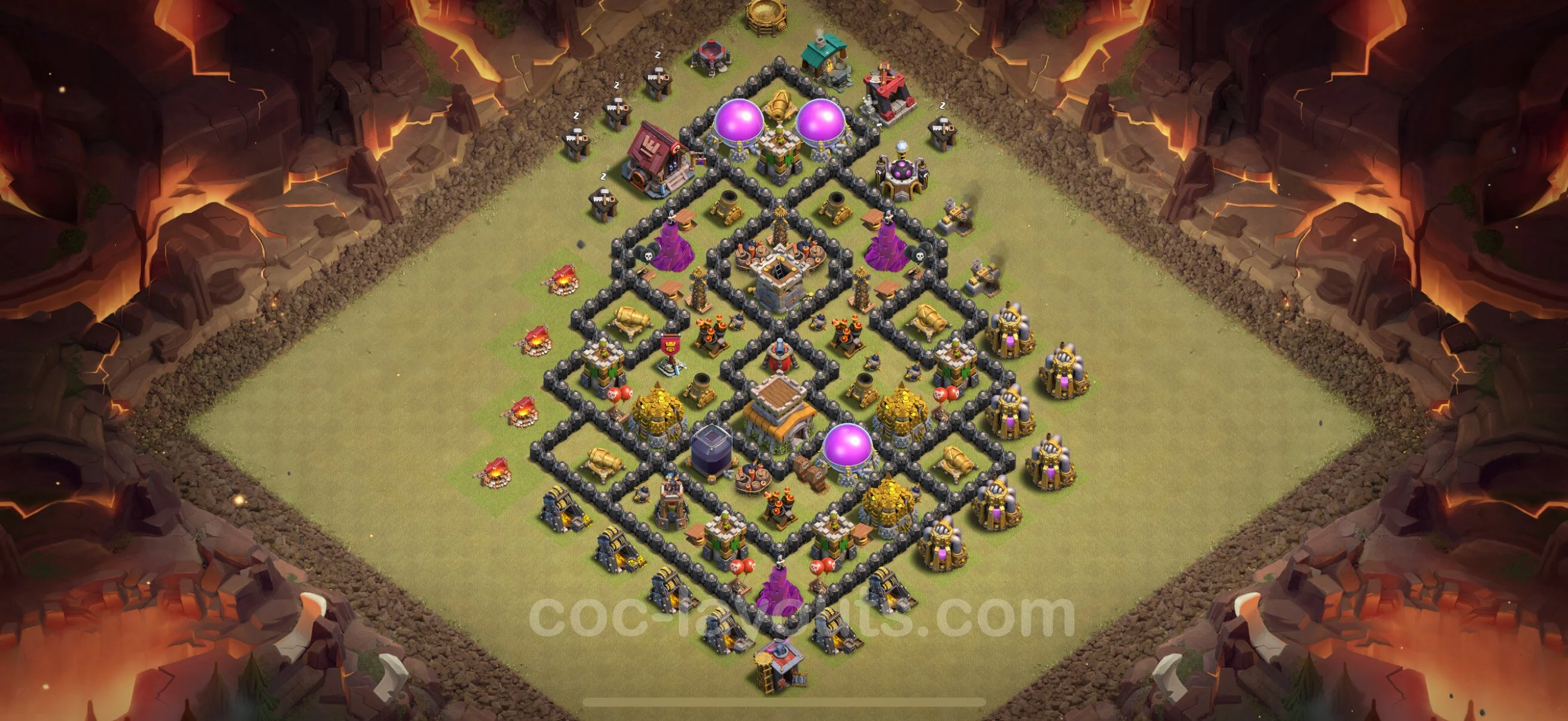 Top War Base TH8 with Link, Anti Everything - Max Levels CWL Plan - Clash of Clans - (#137) — Oorlog BH8