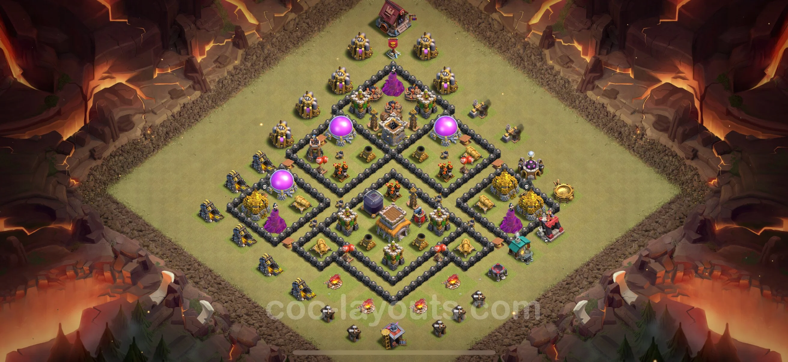 Top War Base TH8 with Link - Max Levels CWL Plan - Clash of Clans - (#139) — Война BH8