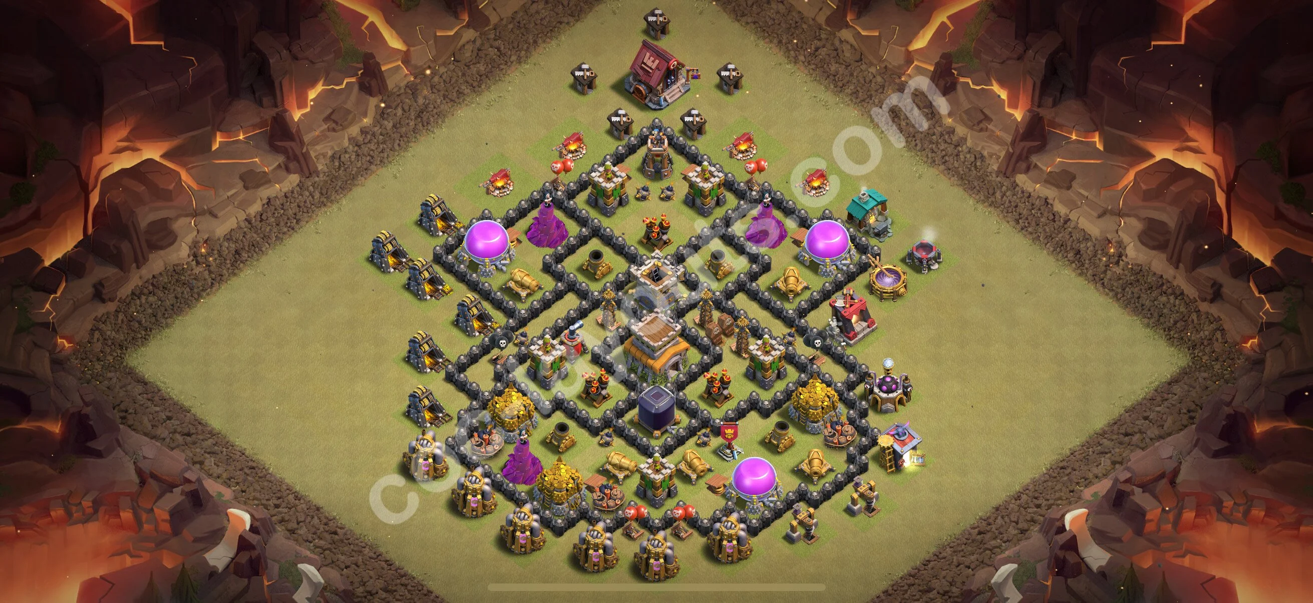 Top War Base TH8 with Link, Hybrid - Anti 2 Stars CWL Plan 2026 - Clash of Clans - (#144) — Oorlog BH8