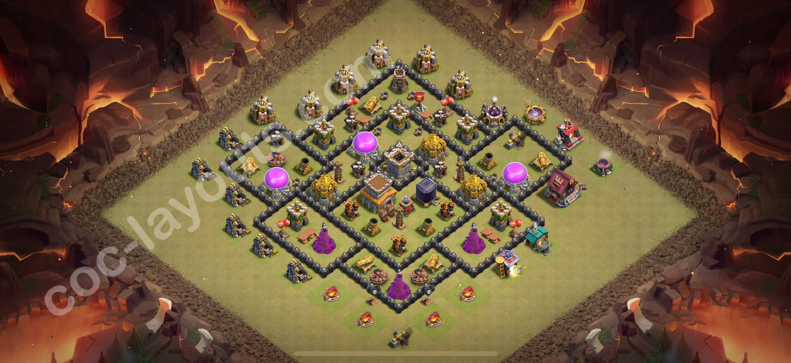 Top War Base TH8 with Link, Anti Air / Dragon, Hybrid - CWL Defence Plan 2026 - Clash of Clans - (#145) — War BH8