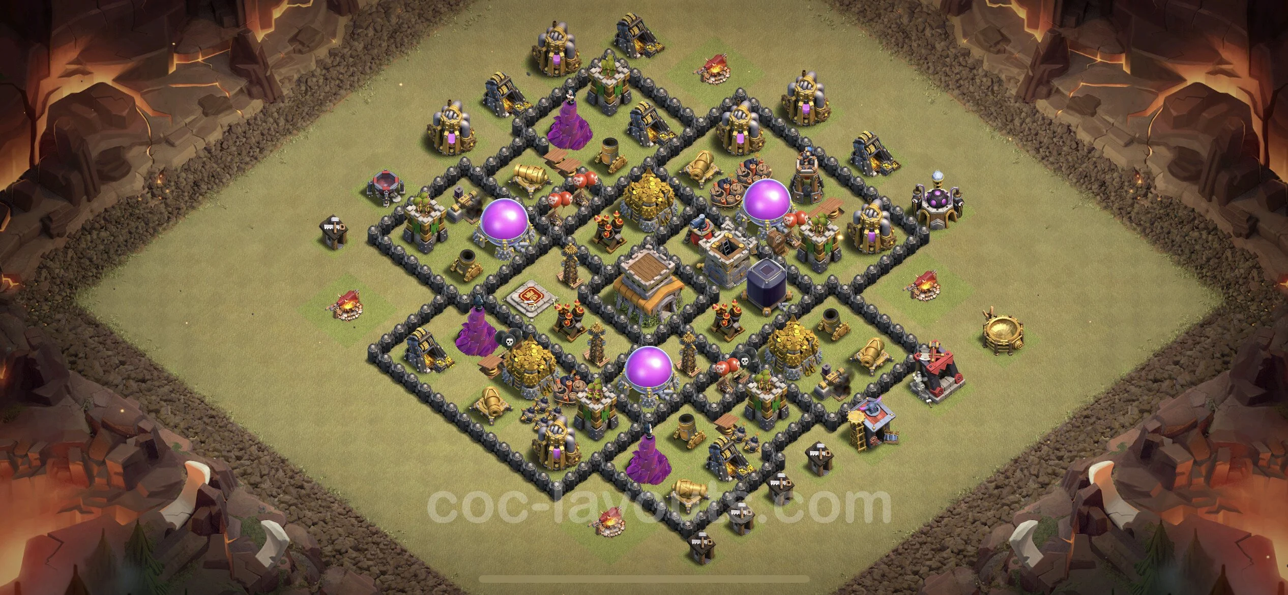 Top War Base TH8 with Link, Anti 3 Stars - Max Levels CWL Plan - Clash of Clans - (#16) — Guerre BH8