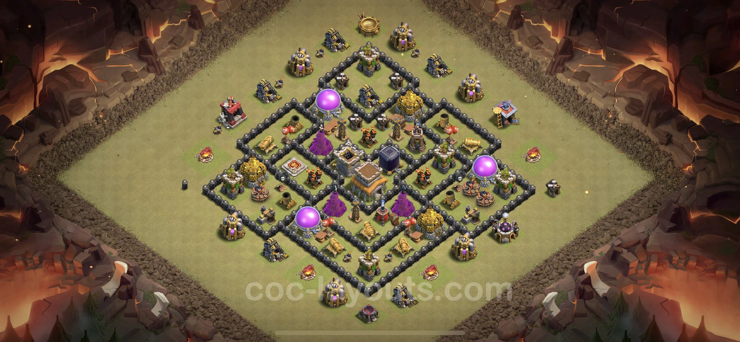 Top War Base TH8 with Link, Anti Everything, Hybrid - CWL Defence Plan - Clash of Clans - (#18) — Wojna BH8