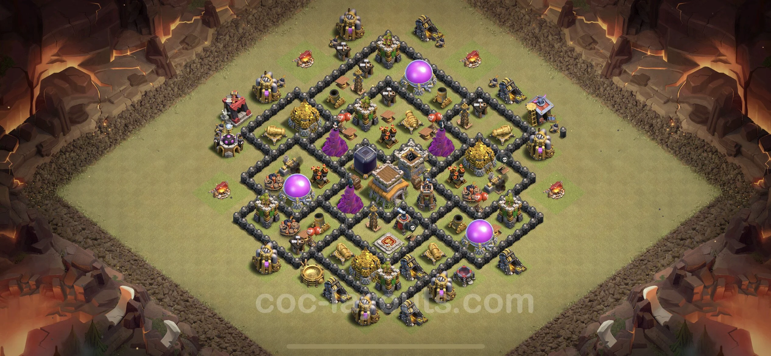 Top War Base TH8 with Link, Anti 2 Stars - Max Levels CWL Plan - Clash of Clans - (#2)