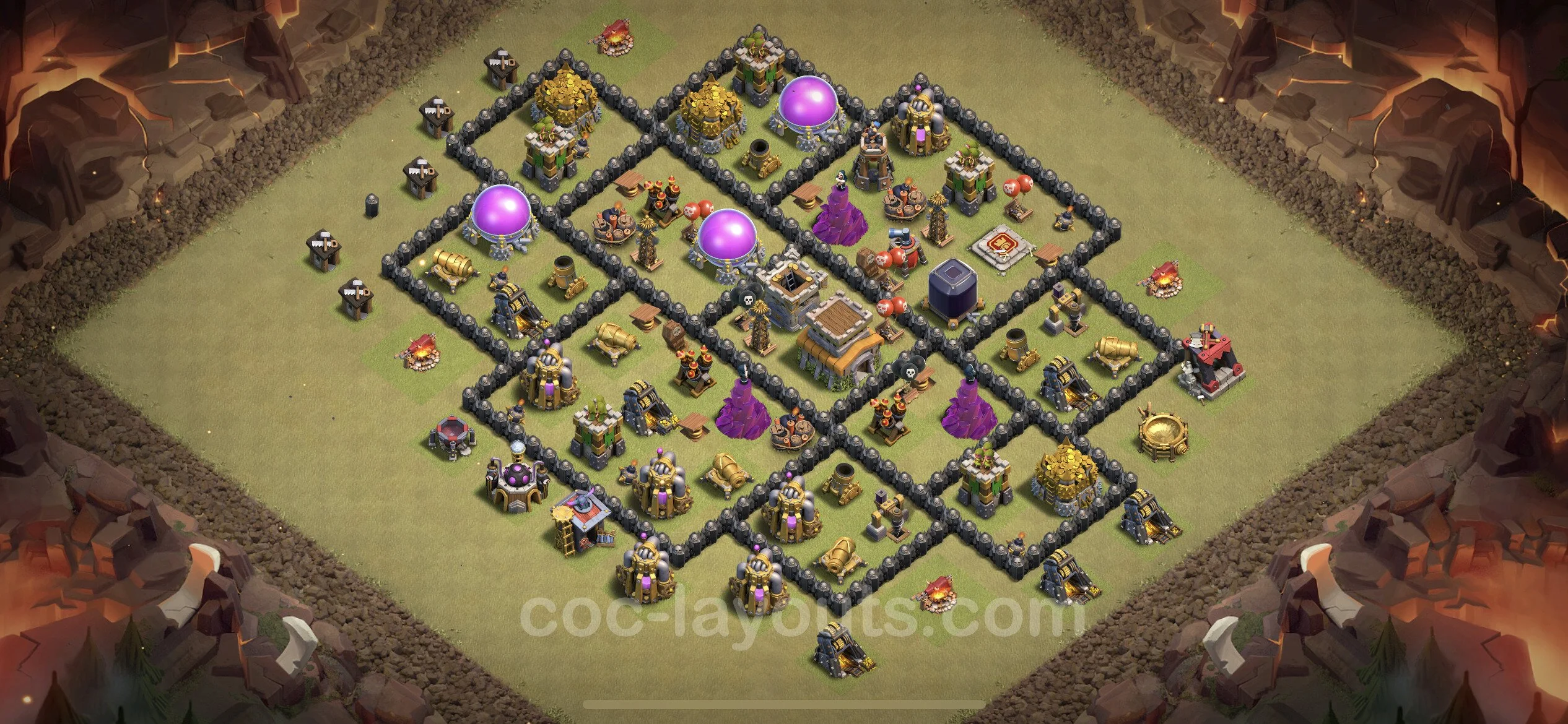 Top War Base TH8 with Link, Anti Everything, Hybrid - CWL Defence Plan - Clash of Clans - (#21) — Wojna BH8