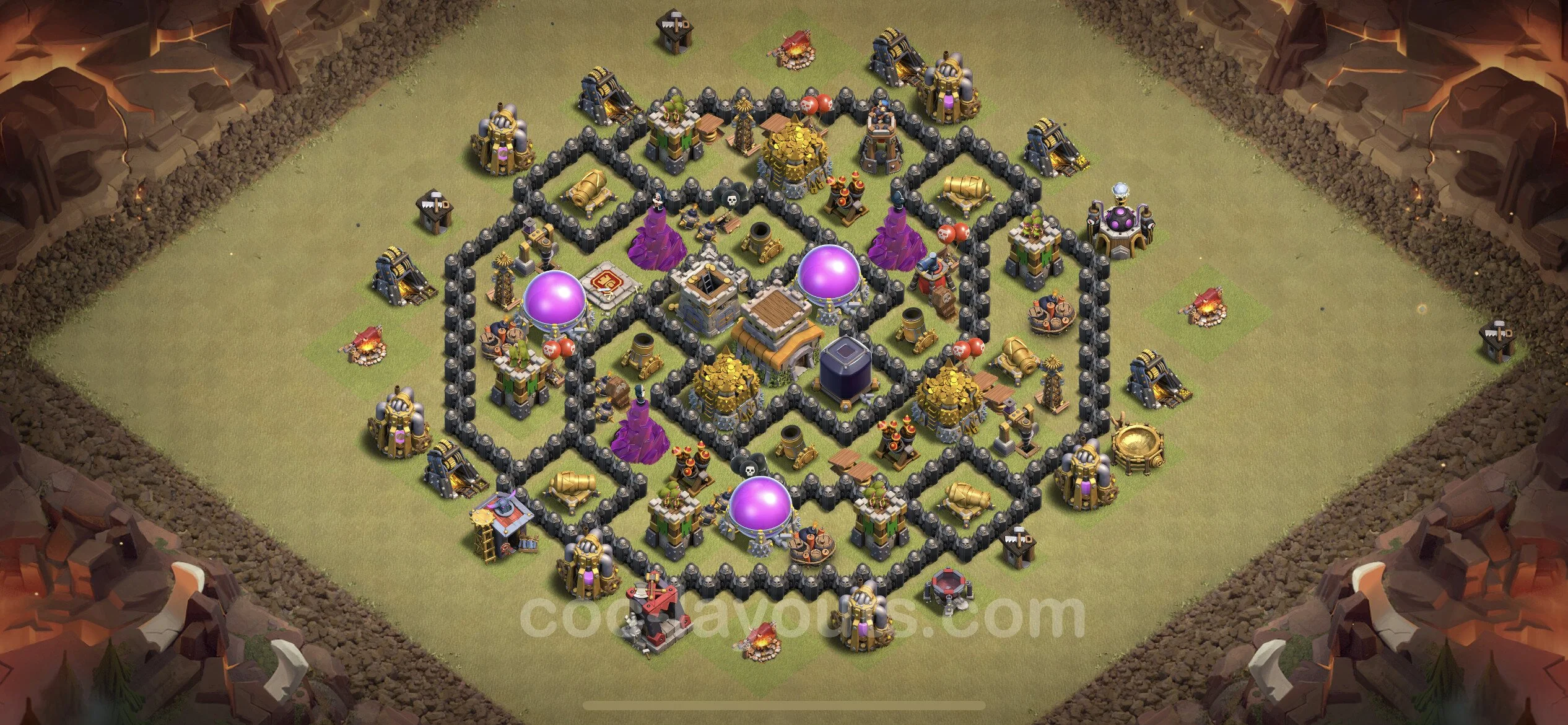 Top War Base TH8 with Link, Hybrid - Anti 2 Stars CWL Plan - Clash of Clans - (#22) — Wojna BH8