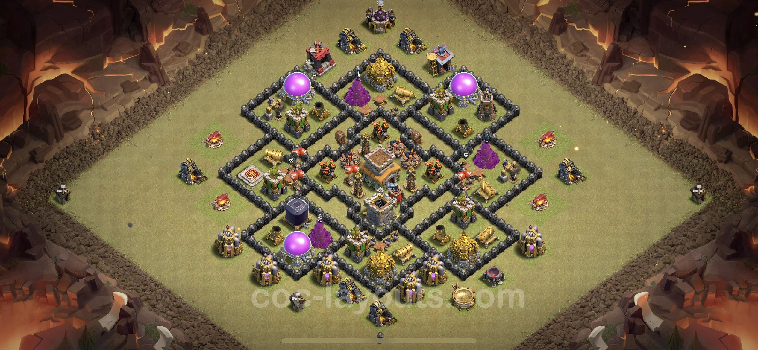 Top War Base TH8 with Link, Anti Air / Dragon - Anti 2 Stars CWL Plan - Clash of Clans - (#24) — Wojna BH8