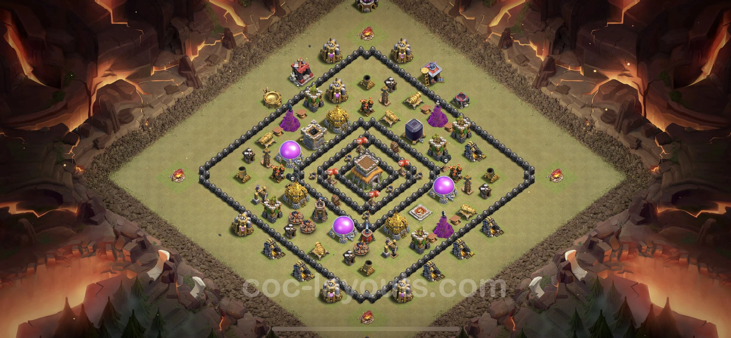 Top War Base TH8 with Link, Hybrid - Anti 3 Stars CWL Plan - Clash of Clans - (#25) — Oorlog BH8