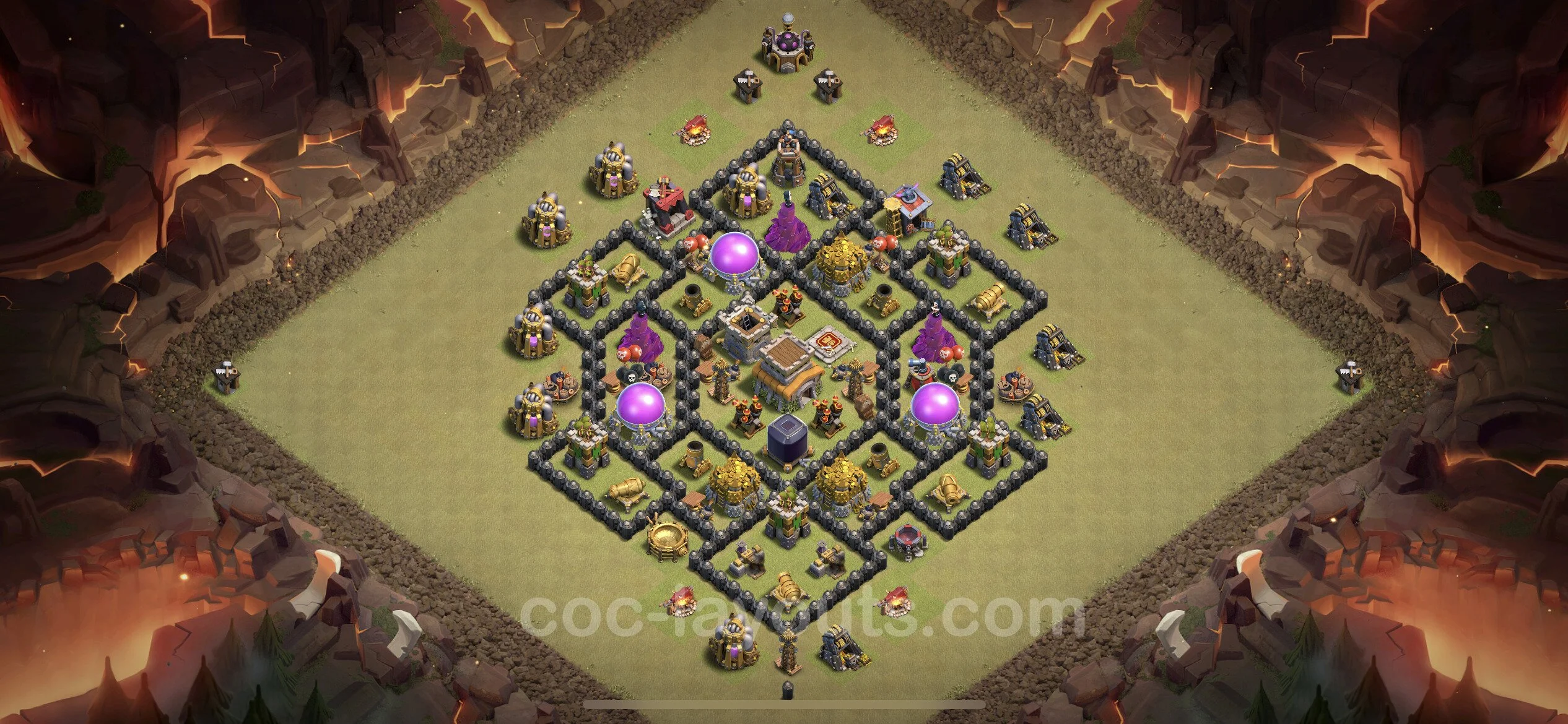 Top War Base TH8 with Link, Anti Everything - Max Levels CWL Plan - Clash of Clans - (#26) — ウォー BH8