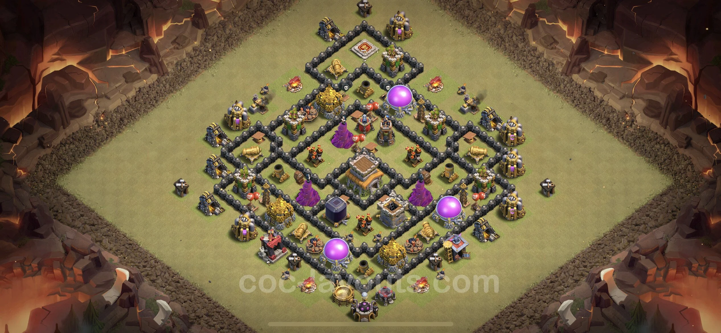 Top War Base TH8 with Link, Anti Air / Dragon - Anti 3 Stars CWL Plan - Clash of Clans - (#29) — Guerre BH8