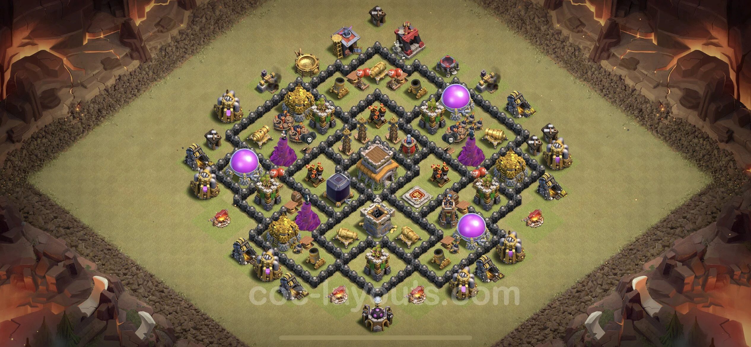 Top War Base TH8 with Link, Anti Air / Dragon - Max Levels CWL Plan - Clash of Clans - (#30) — Krieg BH8