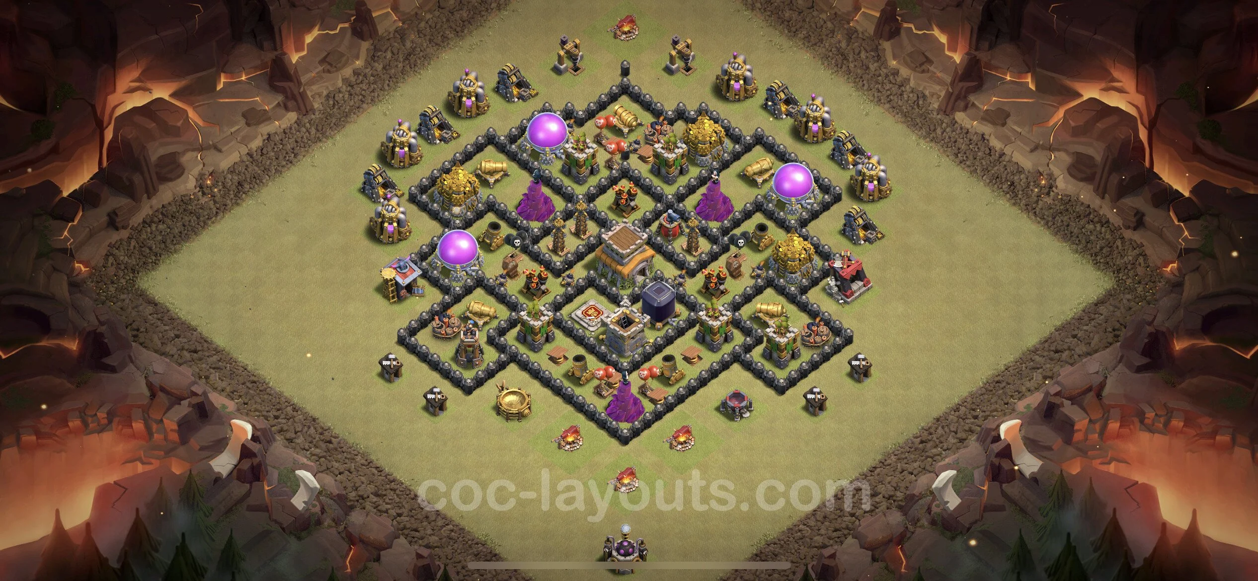 Top War Base TH8 with Link, Anti Everything - Anti 3 Stars CWL Plan - Clash of Clans - (#33) — Guerre BH8