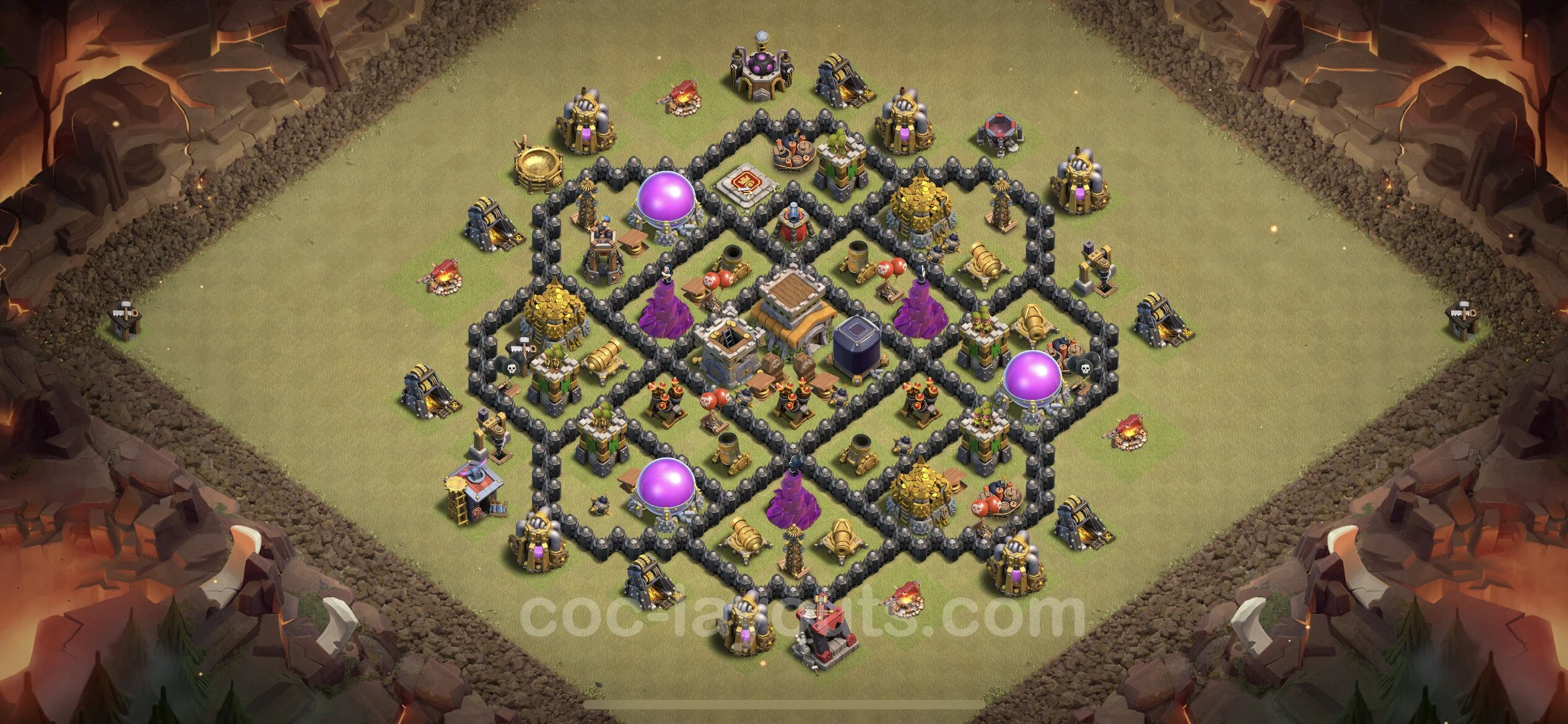 Top War Base TH8 with Link, Anti Air / Dragon - Anti 2 Stars CWL Plan - Clash of Clans - (#34) — Perang BH8