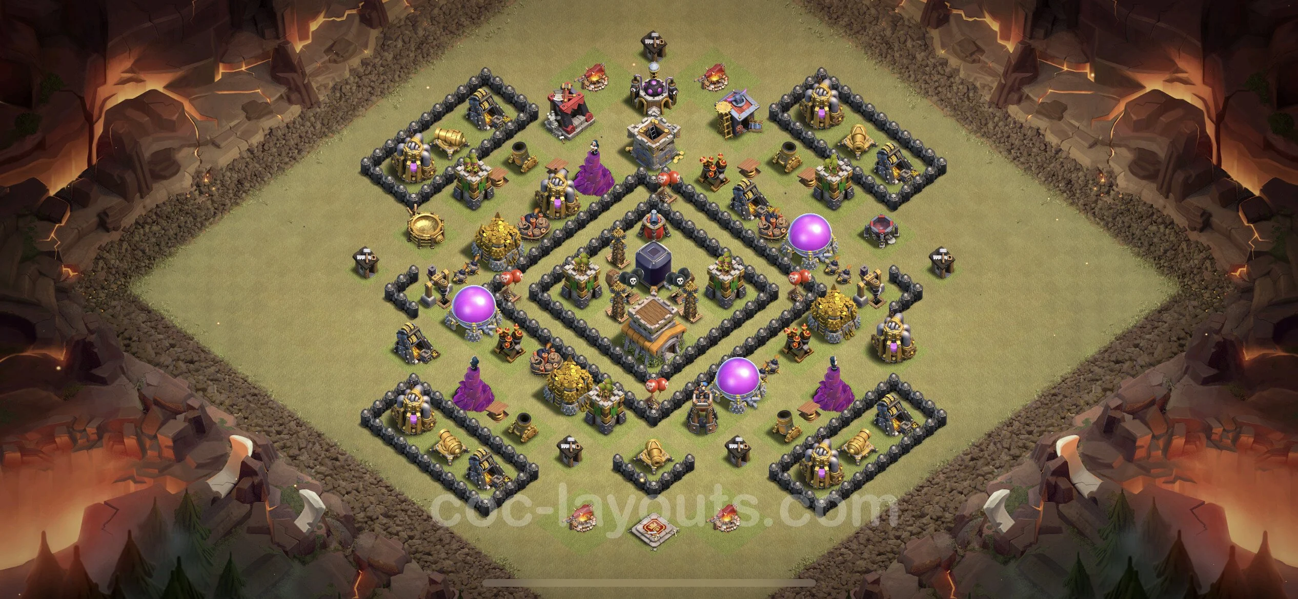 Top War Base TH8 with Link, Hybrid - Anti 3 Stars CWL Plan - Clash of Clans - (#35) — Oorlog BH8
