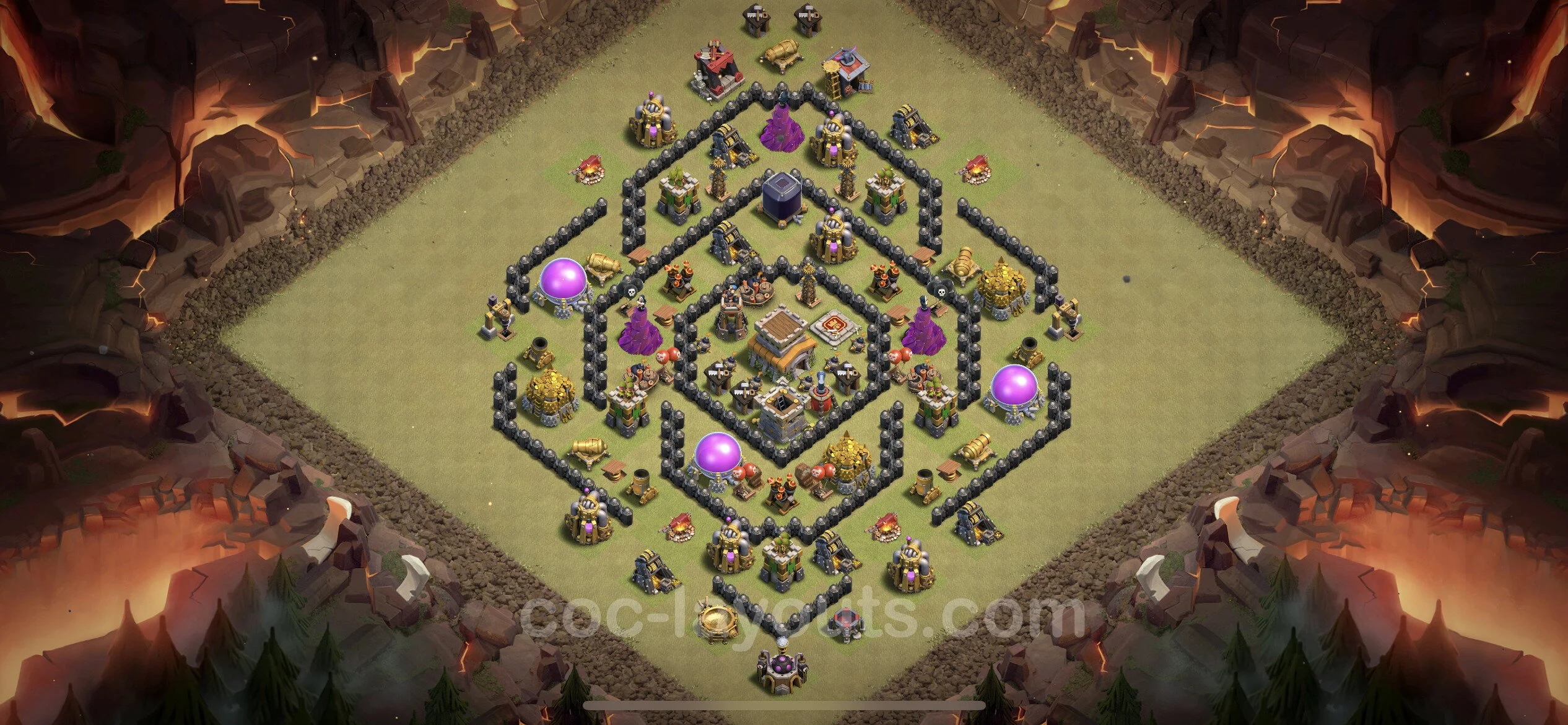 Top War Base TH8 with Link, Anti Everything - Anti 2 Stars CWL Plan - Clash of Clans - (#36) — Oorlog BH8
