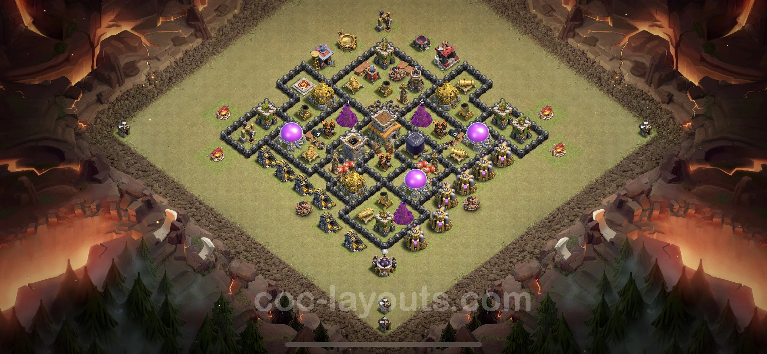 Top War Base TH8 with Link, Hybrid - Anti 3 Stars CWL Plan - Clash of Clans - (#37) — Guerra BH8